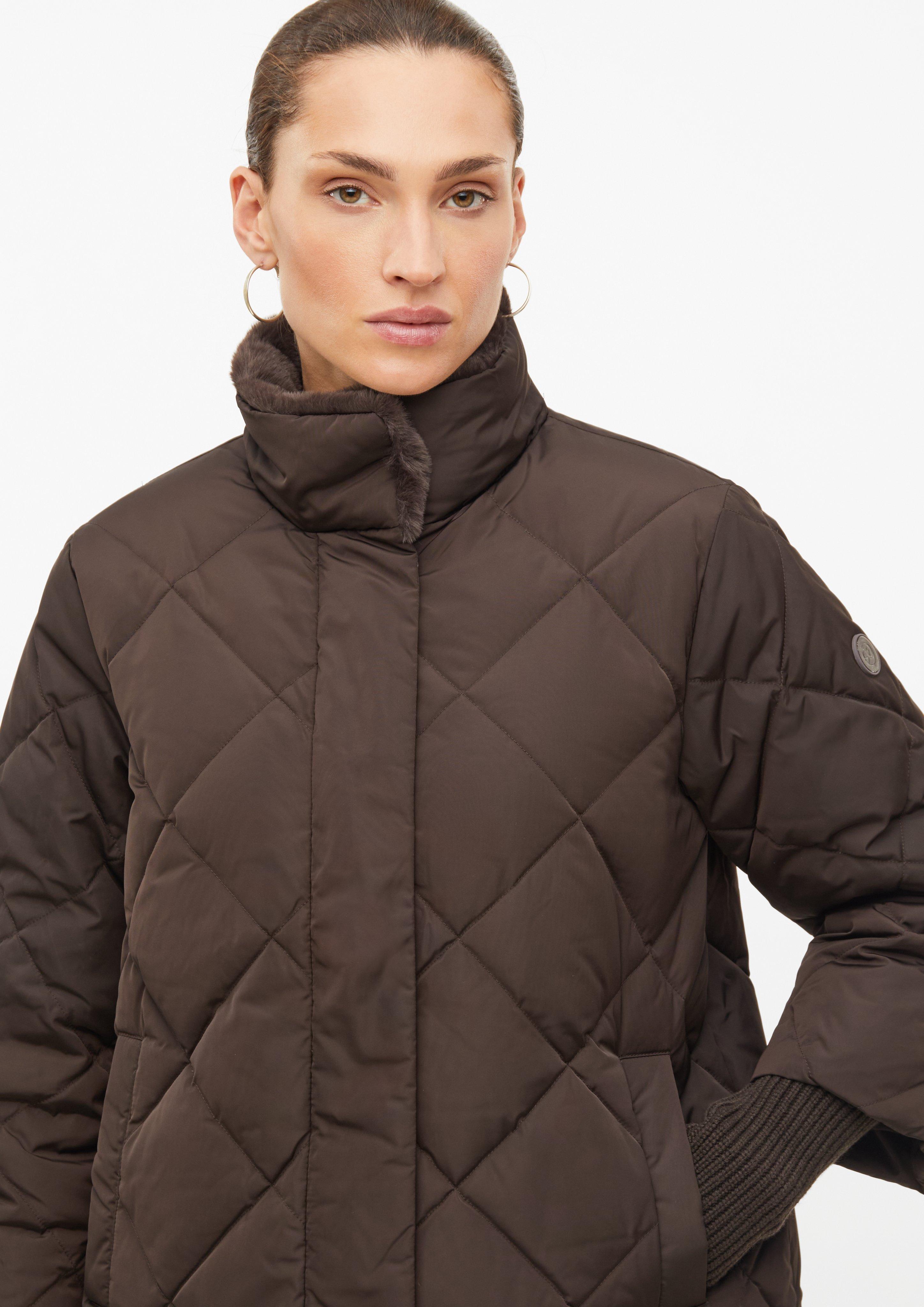 Damen Wärmende Steppjacke mit Daunenfüllung und Stulpen in braun von s.Oliver BLACK LABEL