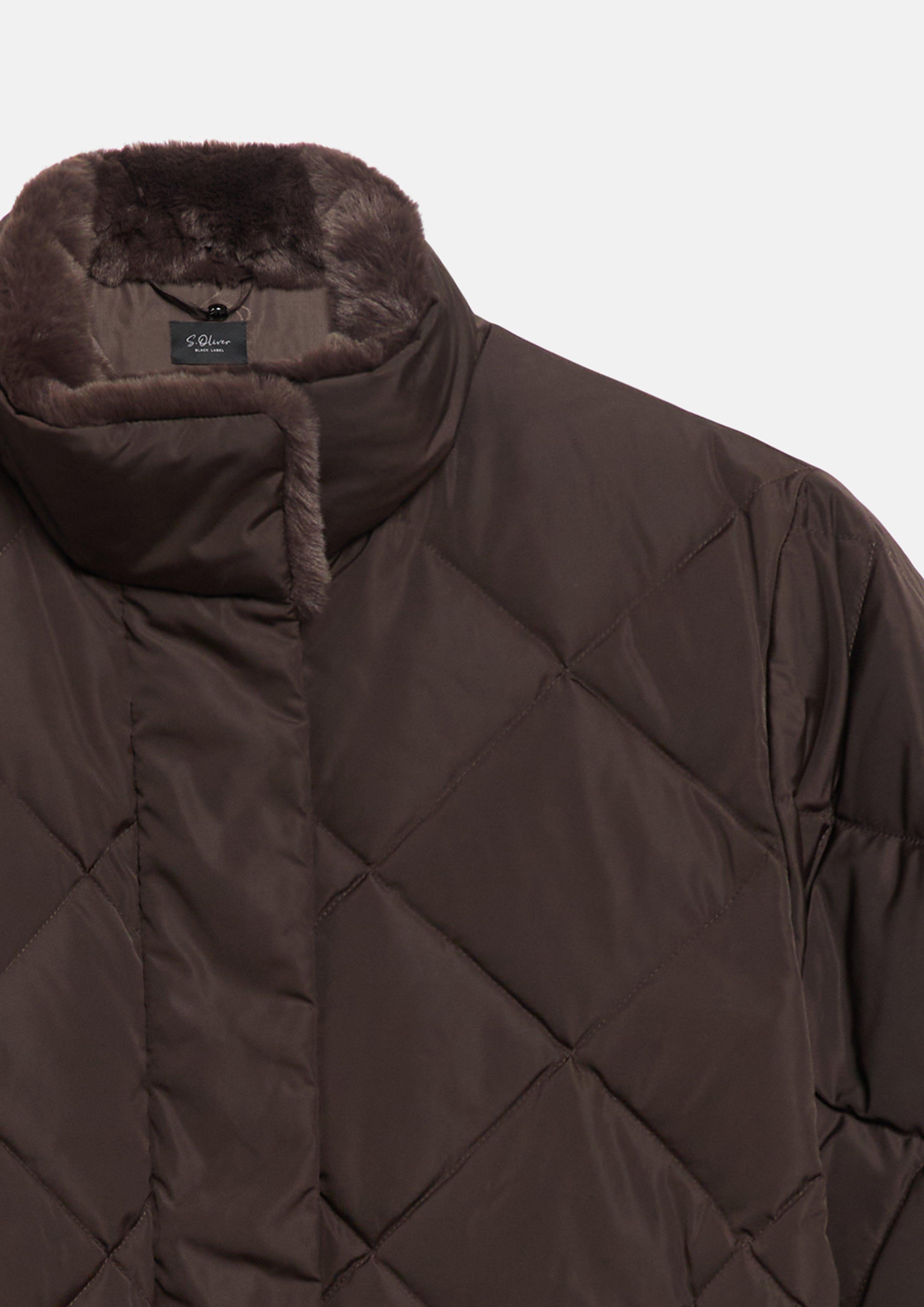 Damen Wärmende Steppjacke mit Daunenfüllung und Stulpen in braun von s.Oliver BLACK LABEL