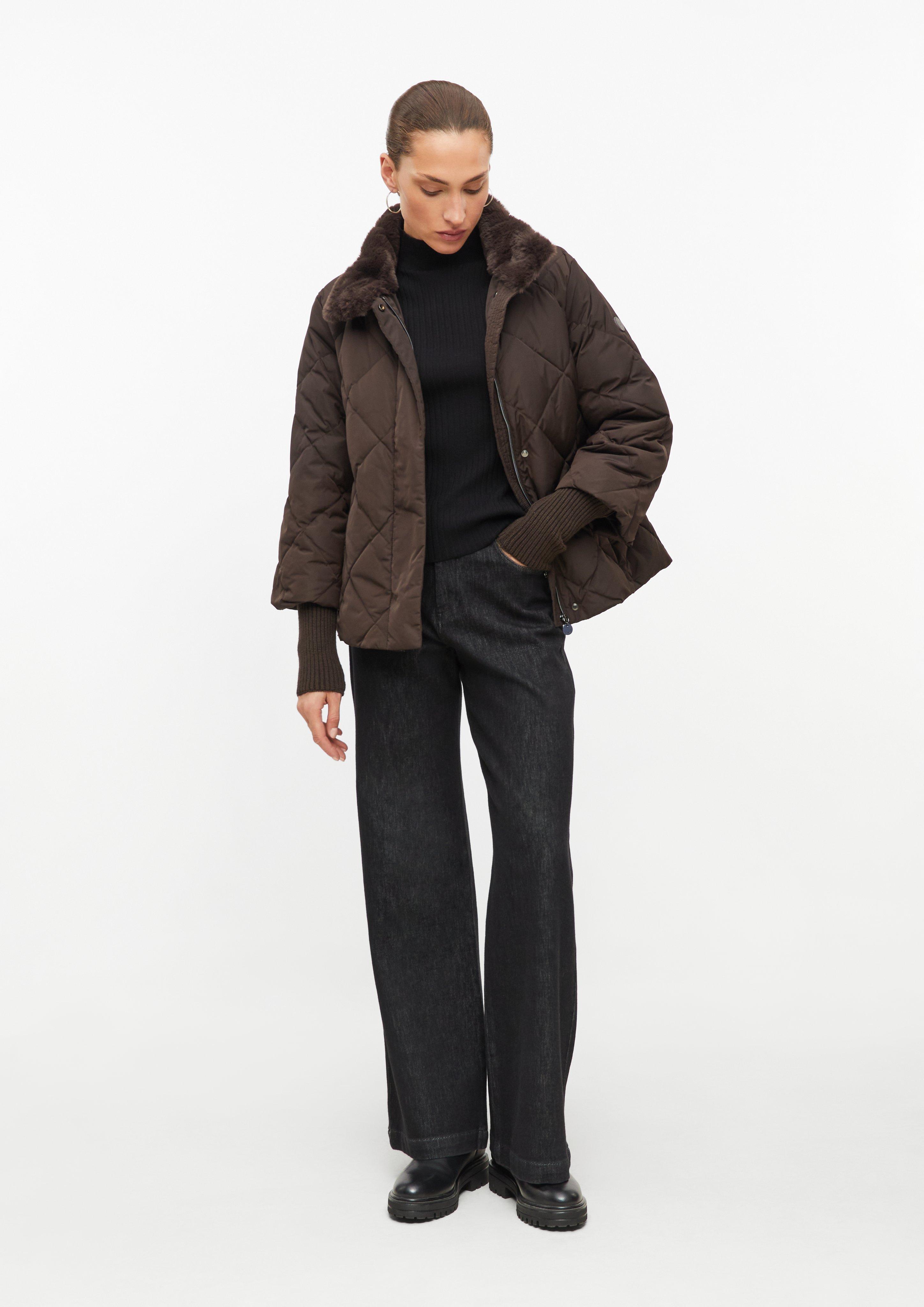 Damen Wärmende Steppjacke mit Daunenfüllung und Stulpen in braun von s.Oliver BLACK LABEL
