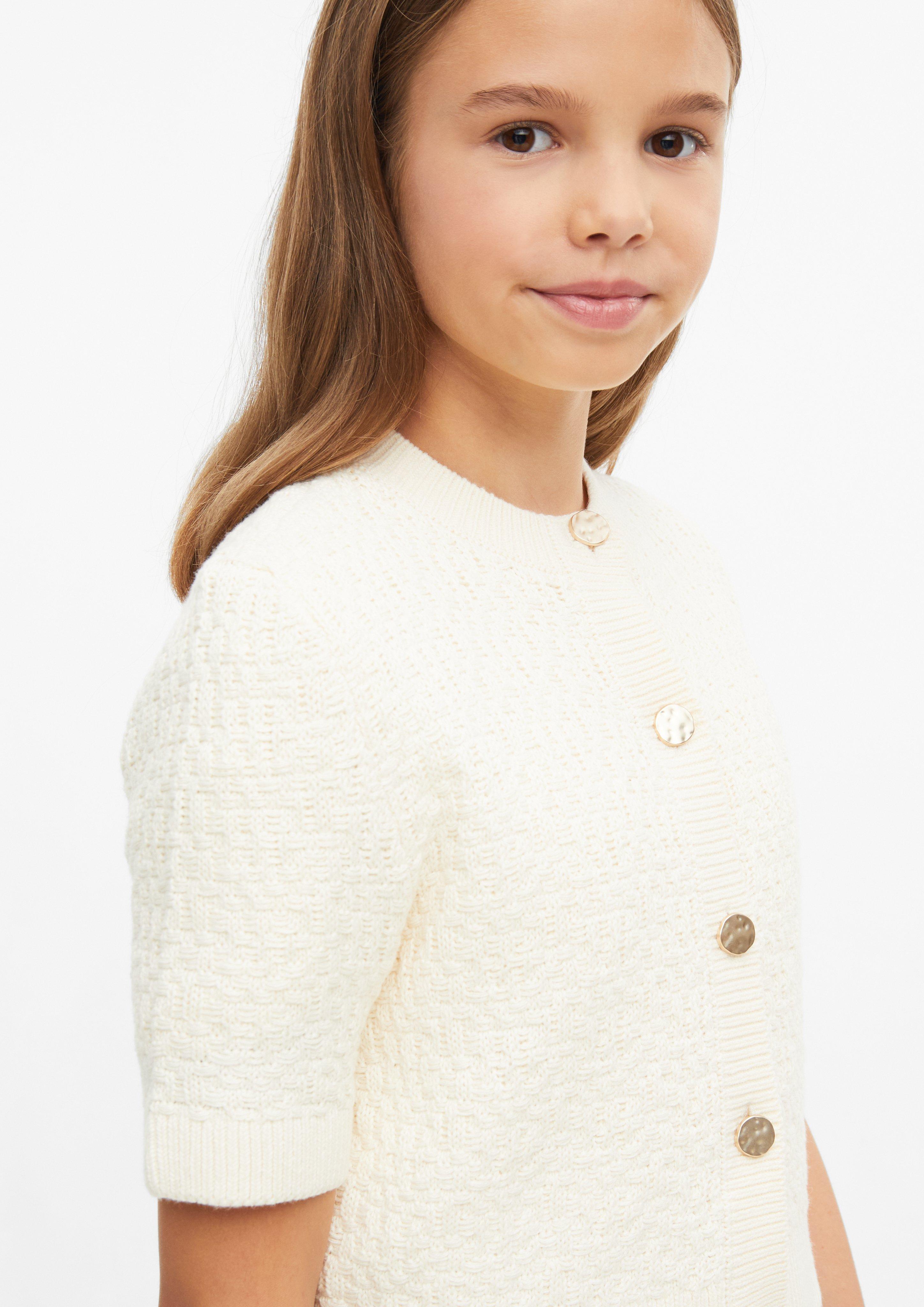 Junior Cardigan à manches courtes avec motif texturé en crème de s.Oliver