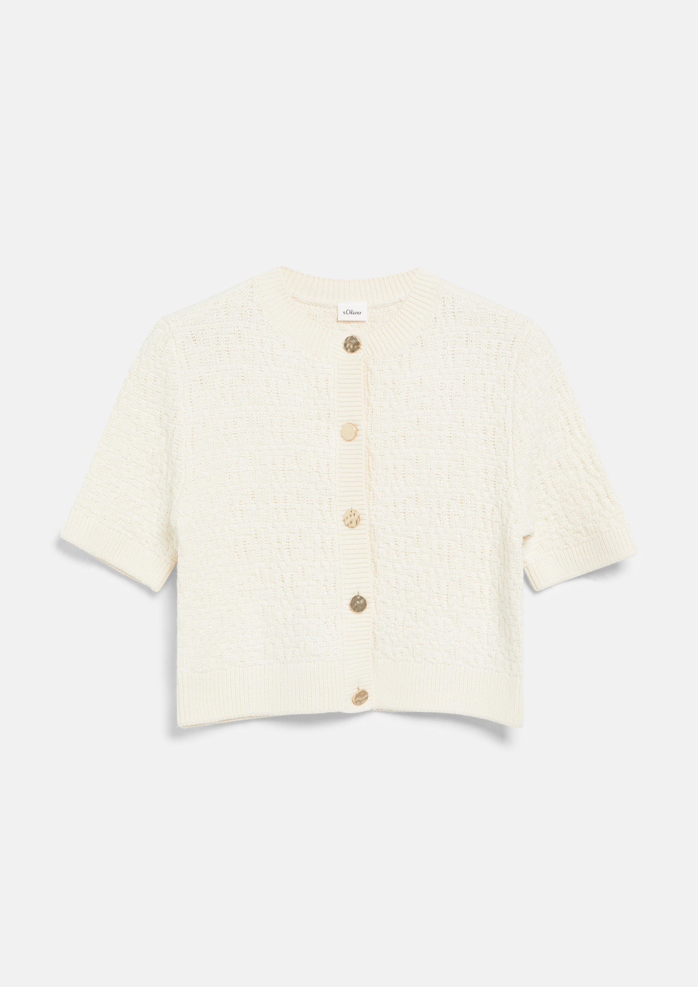 Deti Kurzarm-Strickjacke mit Strukturmuster v barvě  od s.Oliver