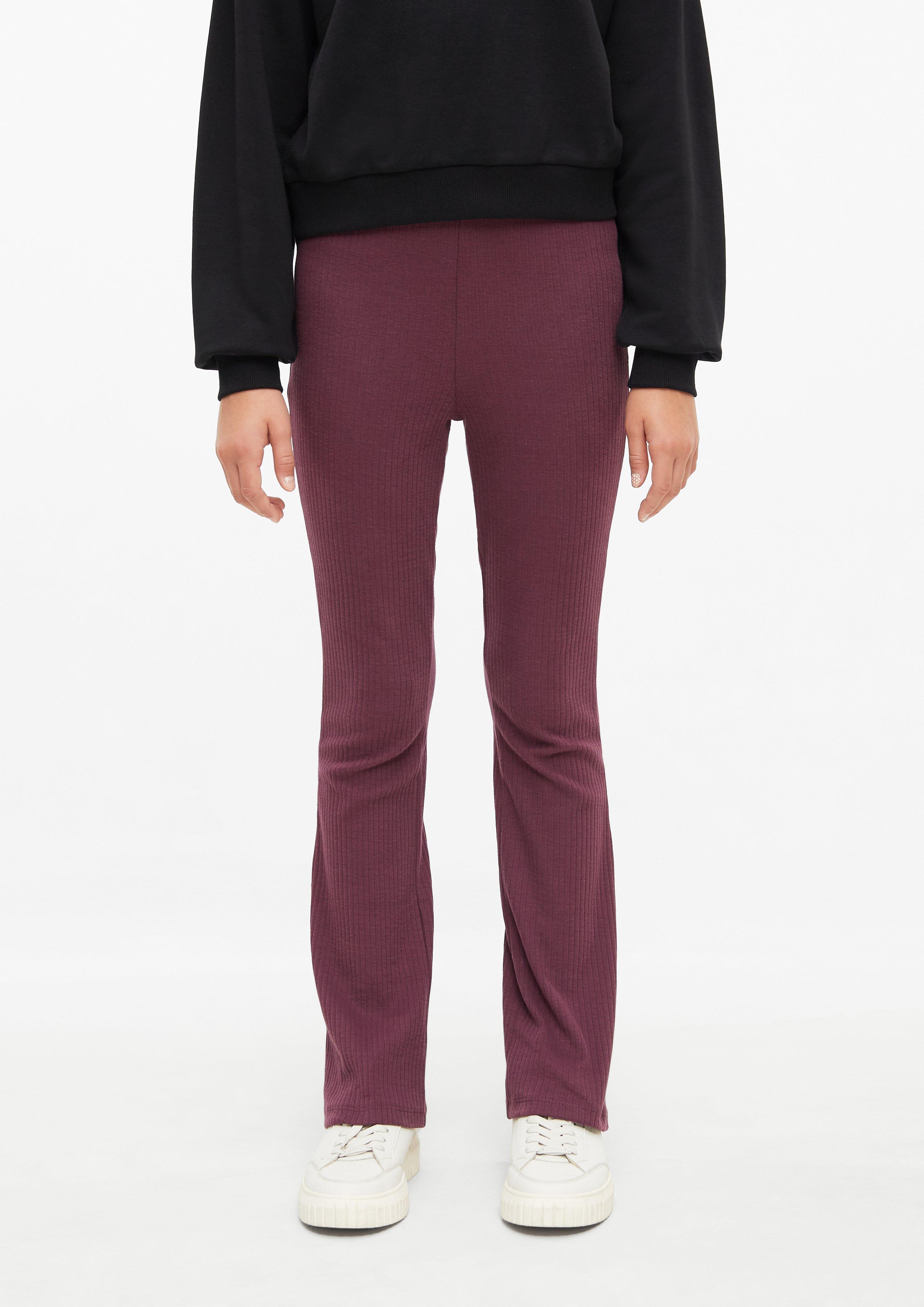 Kids High-rise flared leggings with a ribbed texture in red by s.Oliver