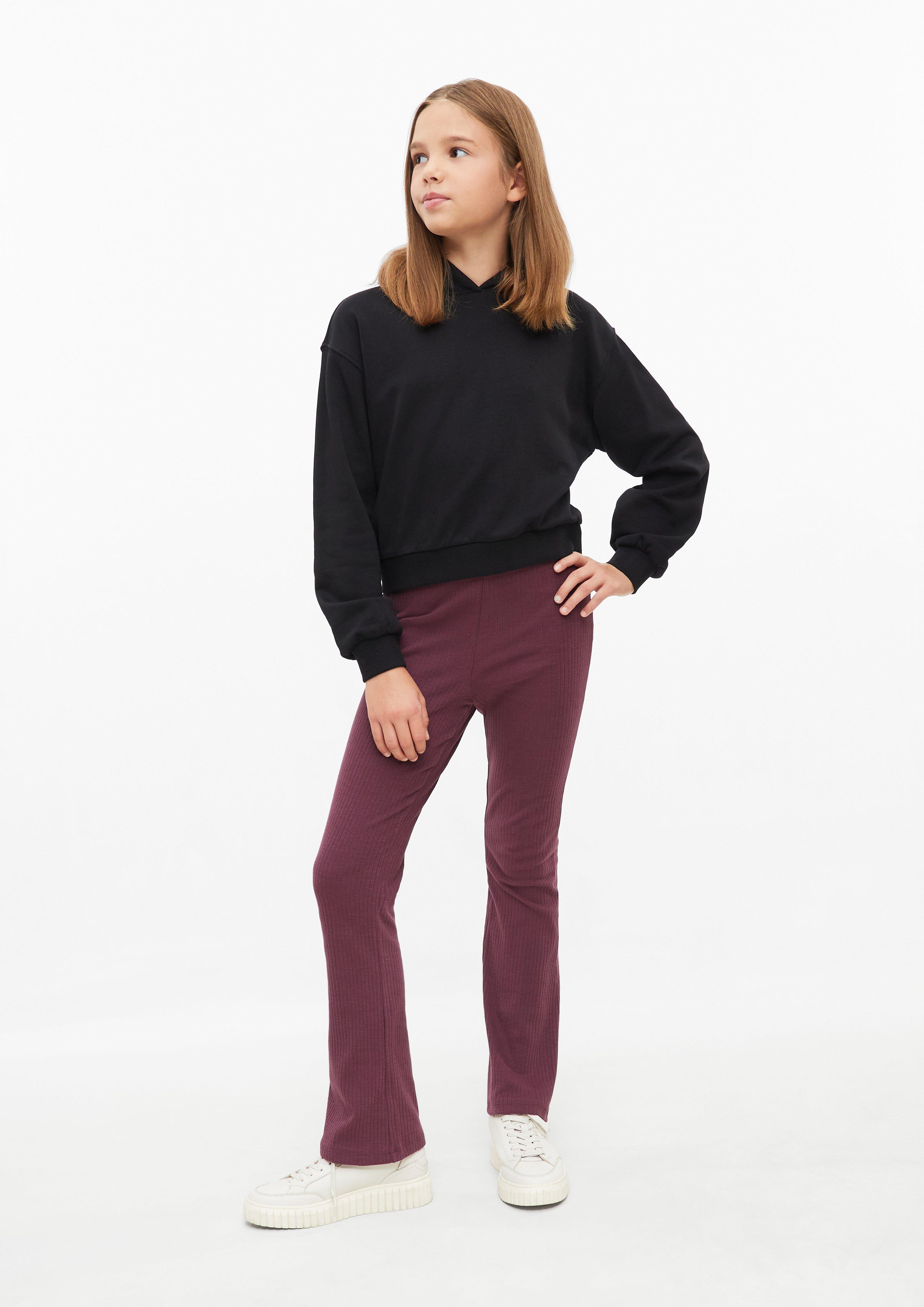 Kids High-rise flared leggings with a ribbed texture in red by s.Oliver