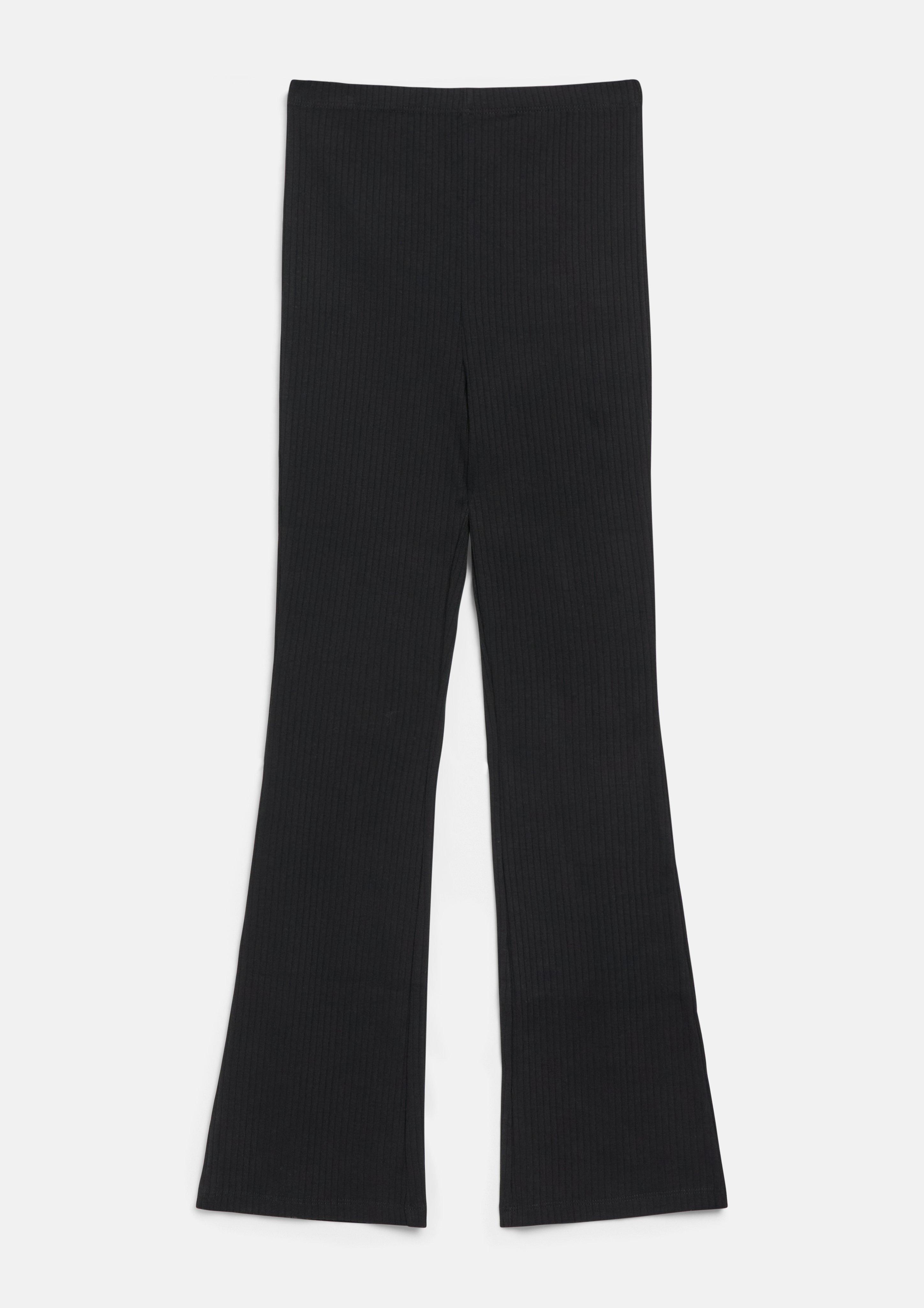 Kinder Flared Leggings mit High Rise und Rippstruktur in schwarz von s.Oliver