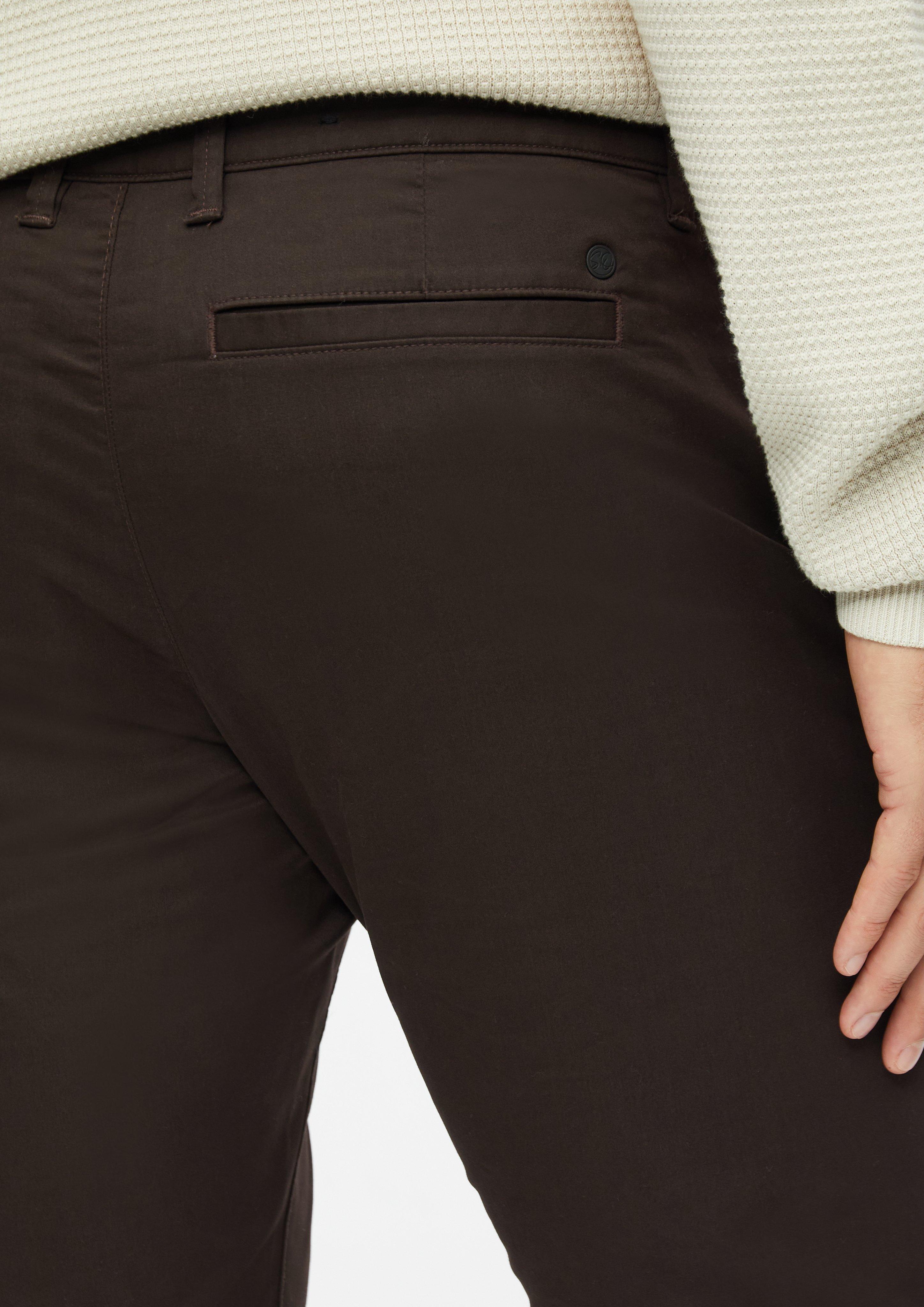 Men Stretchy pants made of fine stretch cotton in brown by s.Oliver BLACK LABEL