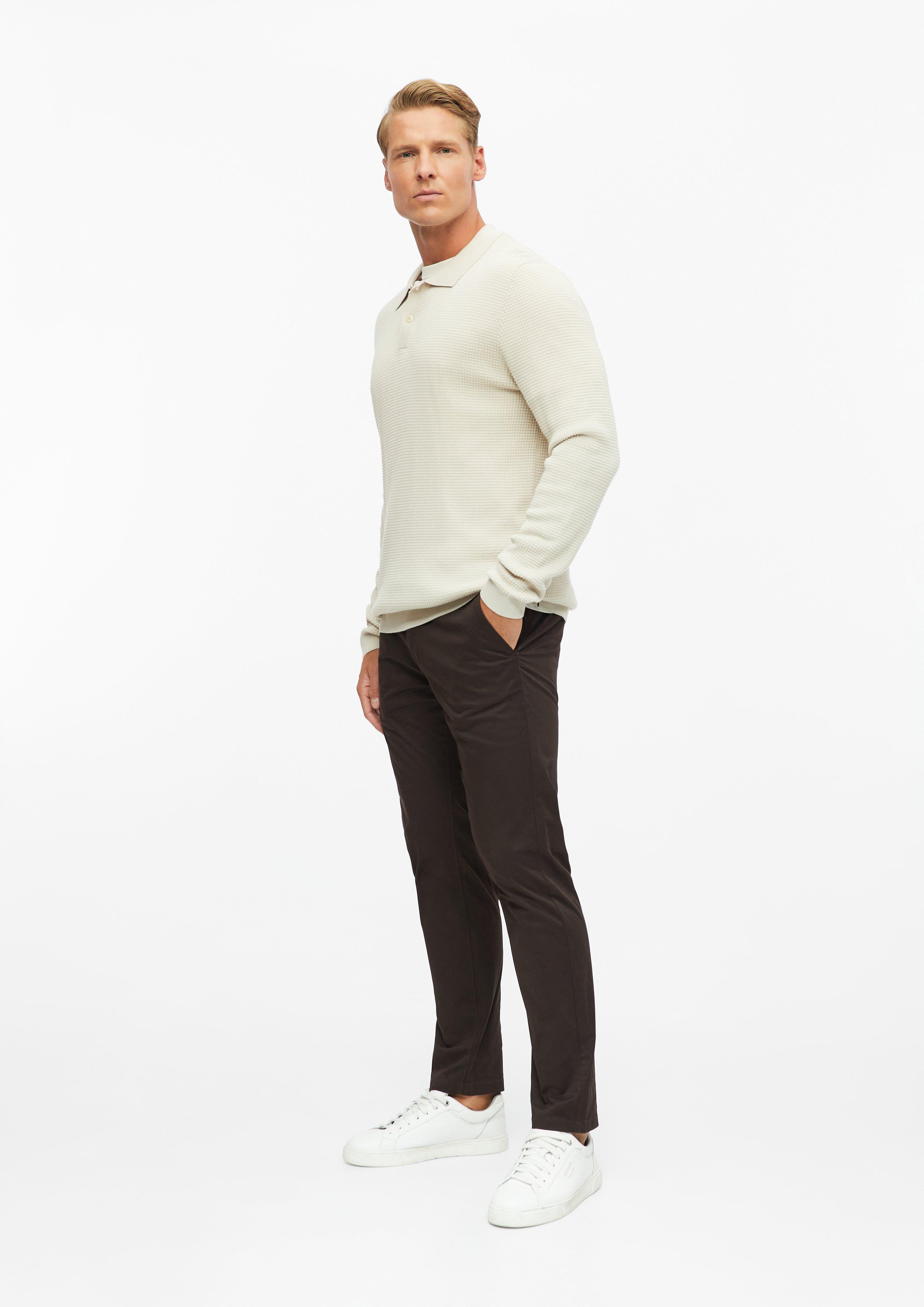 Men Stretchy pants made of fine stretch cotton in brown by s.Oliver BLACK LABEL
