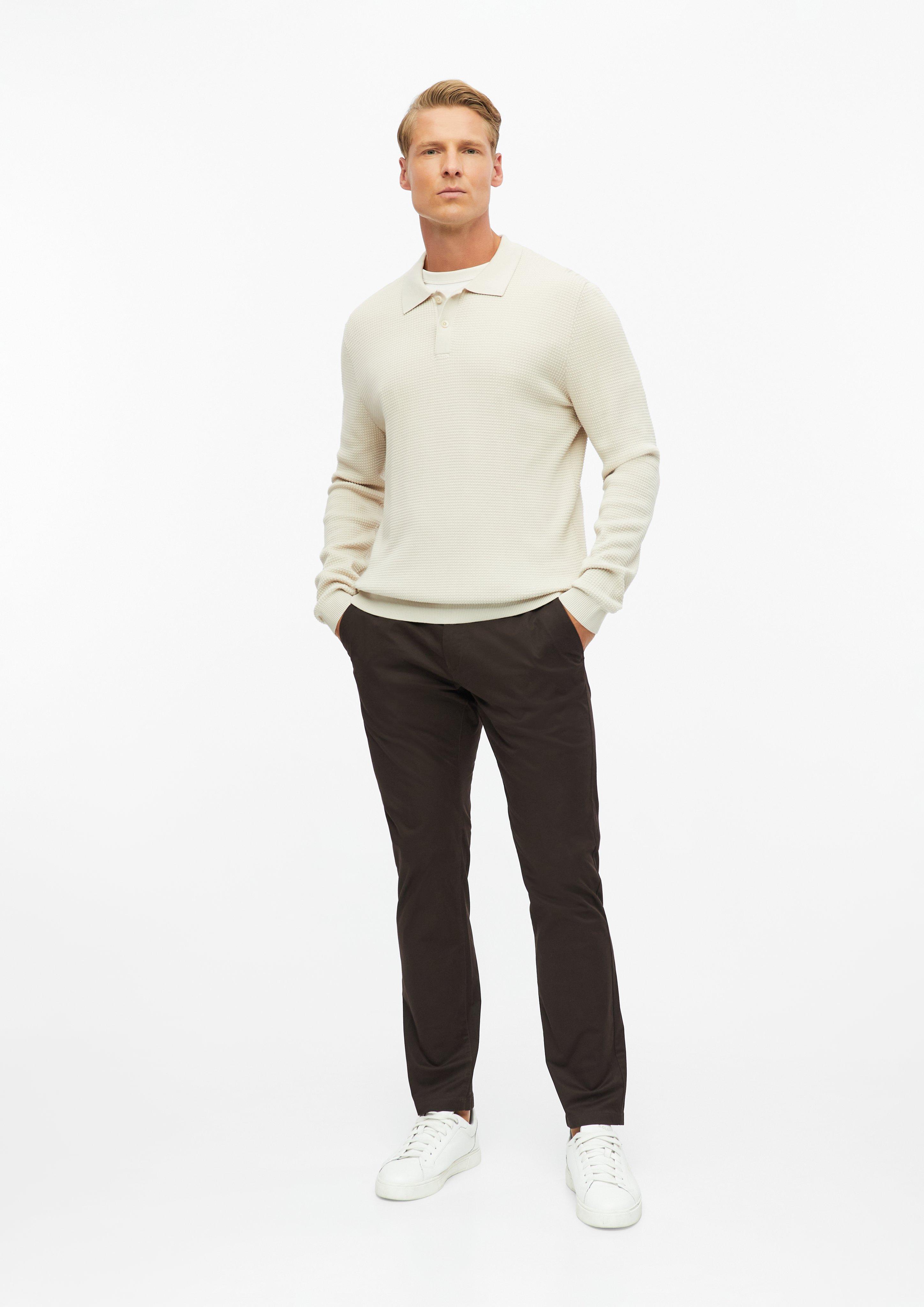 Men Stretchy pants made of fine stretch cotton in brown by s.Oliver BLACK LABEL