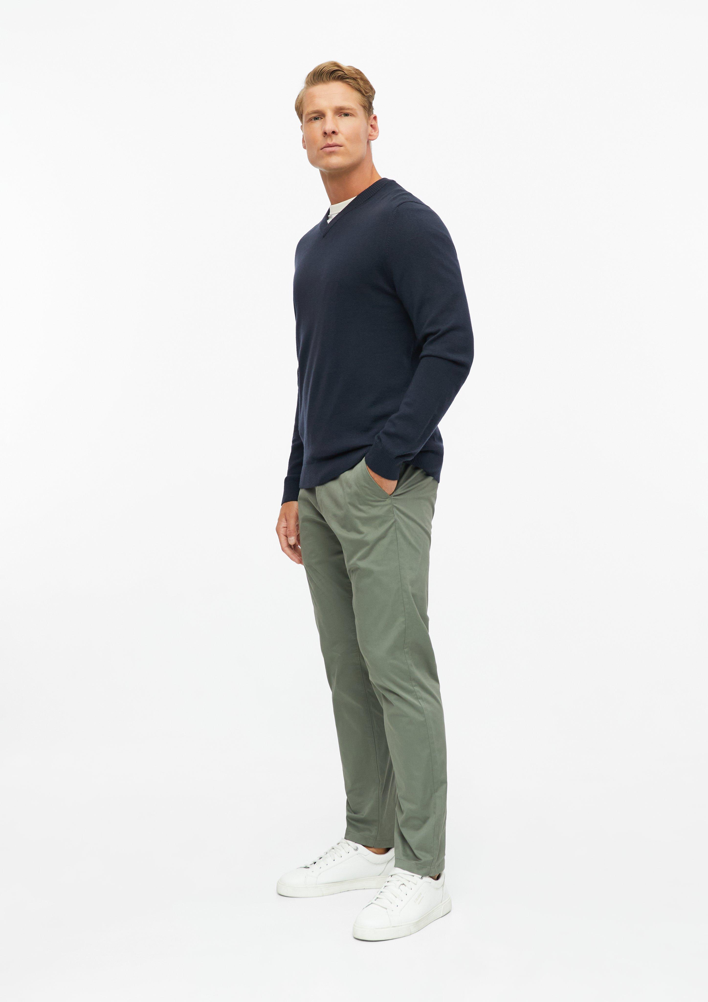 Herren Chinohose aus feinem Baumwollstretch in grau von s.Oliver BLACK LABEL