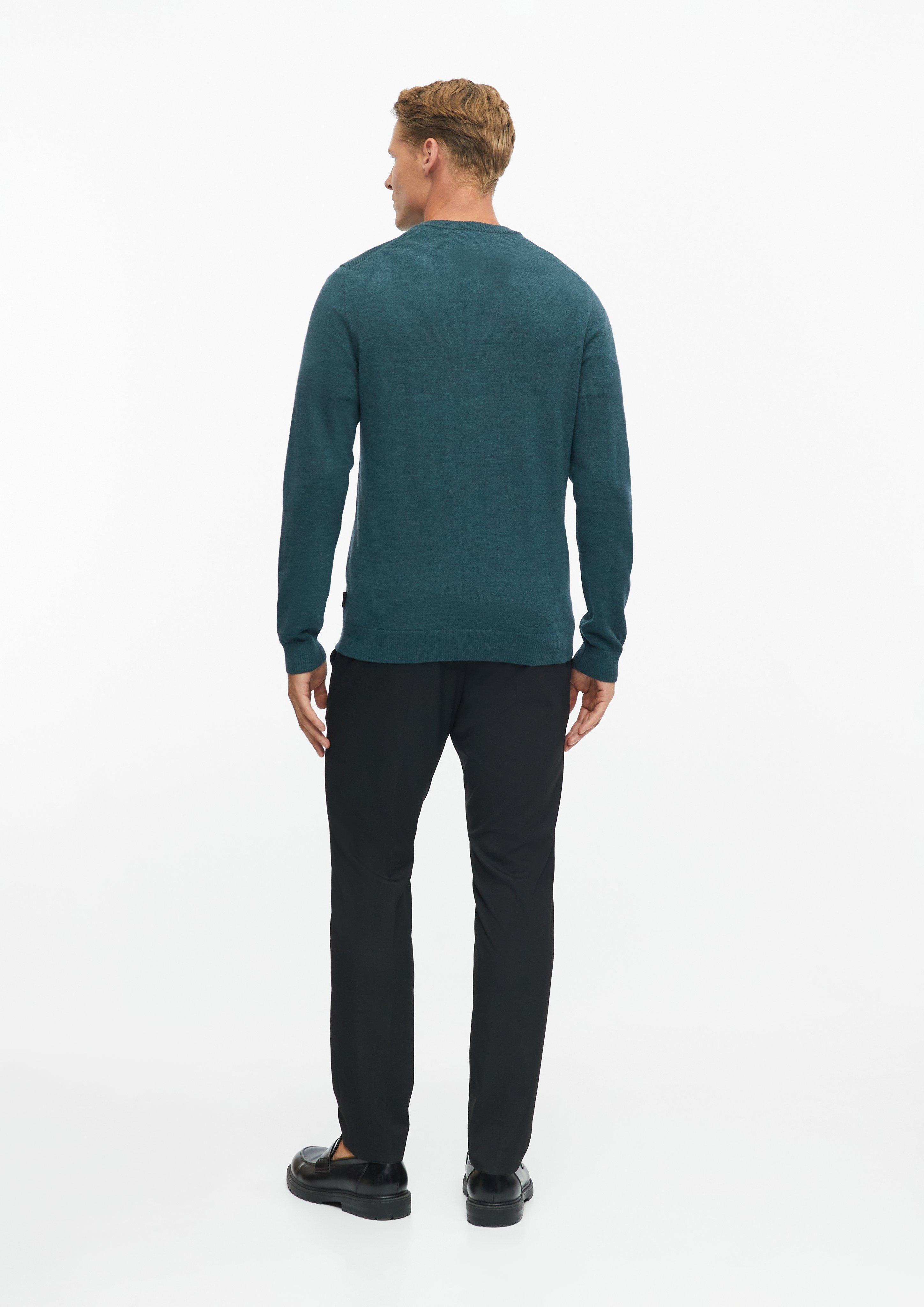 Hommes Pull en tricot en pétrole de s.Oliver BLACK LABEL