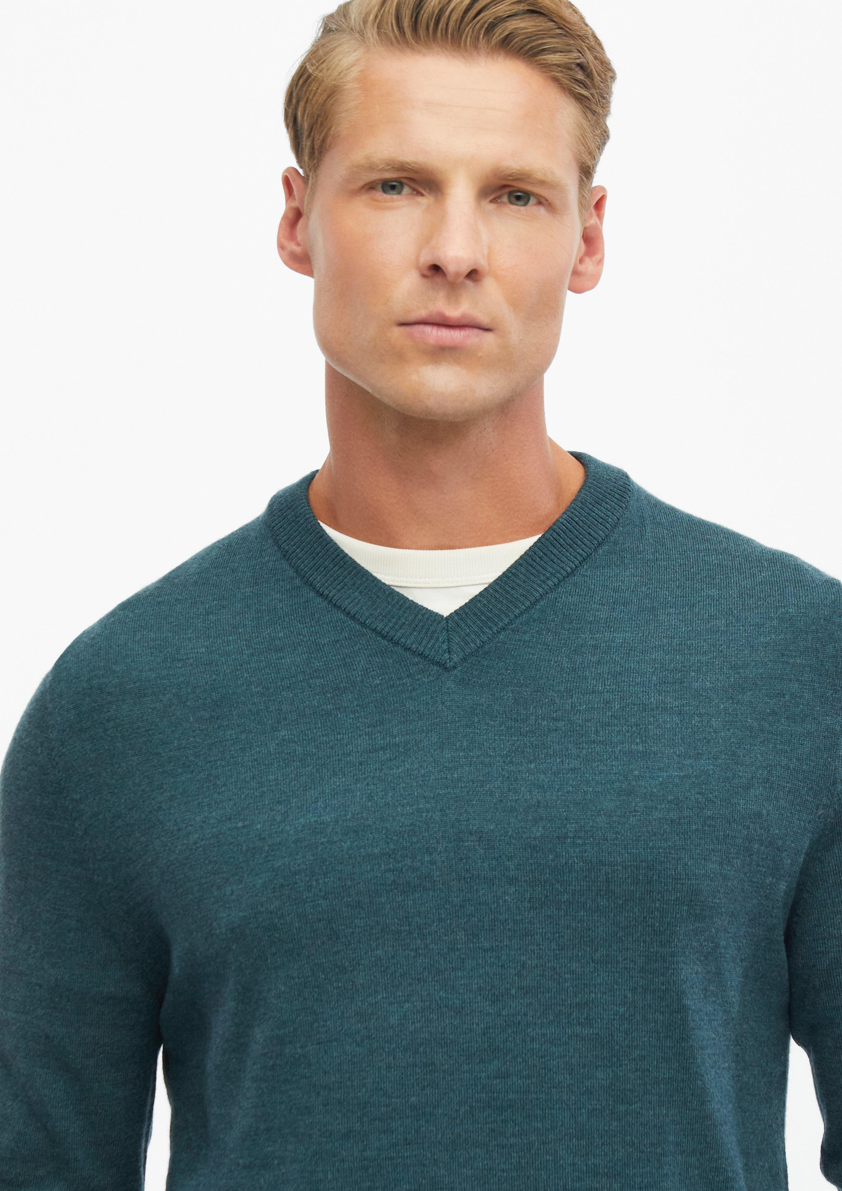 Hommes Pull en tricot en pétrole de s.Oliver BLACK LABEL