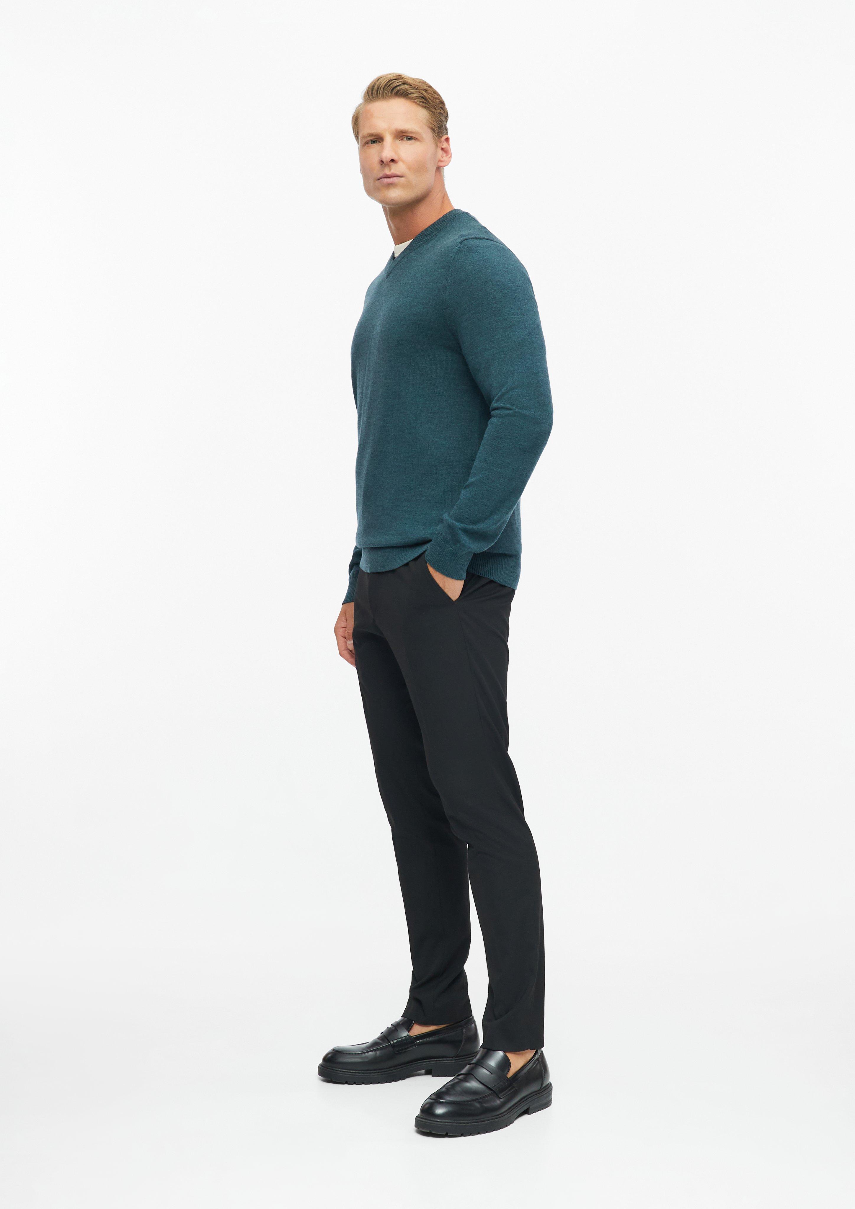 Hommes Pull en tricot en pétrole de s.Oliver BLACK LABEL
