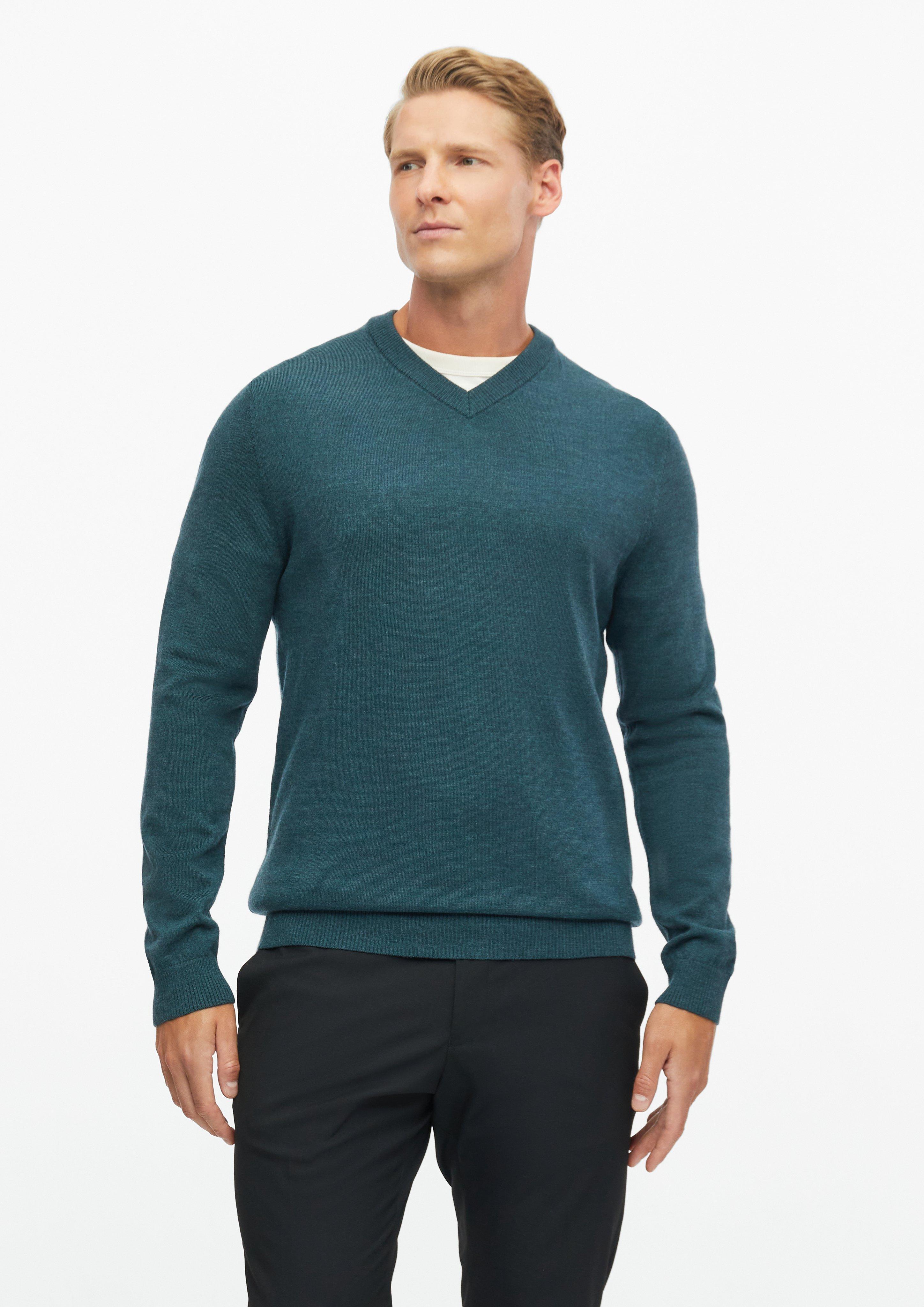 Hommes Pull en tricot en pétrole de s.Oliver BLACK LABEL