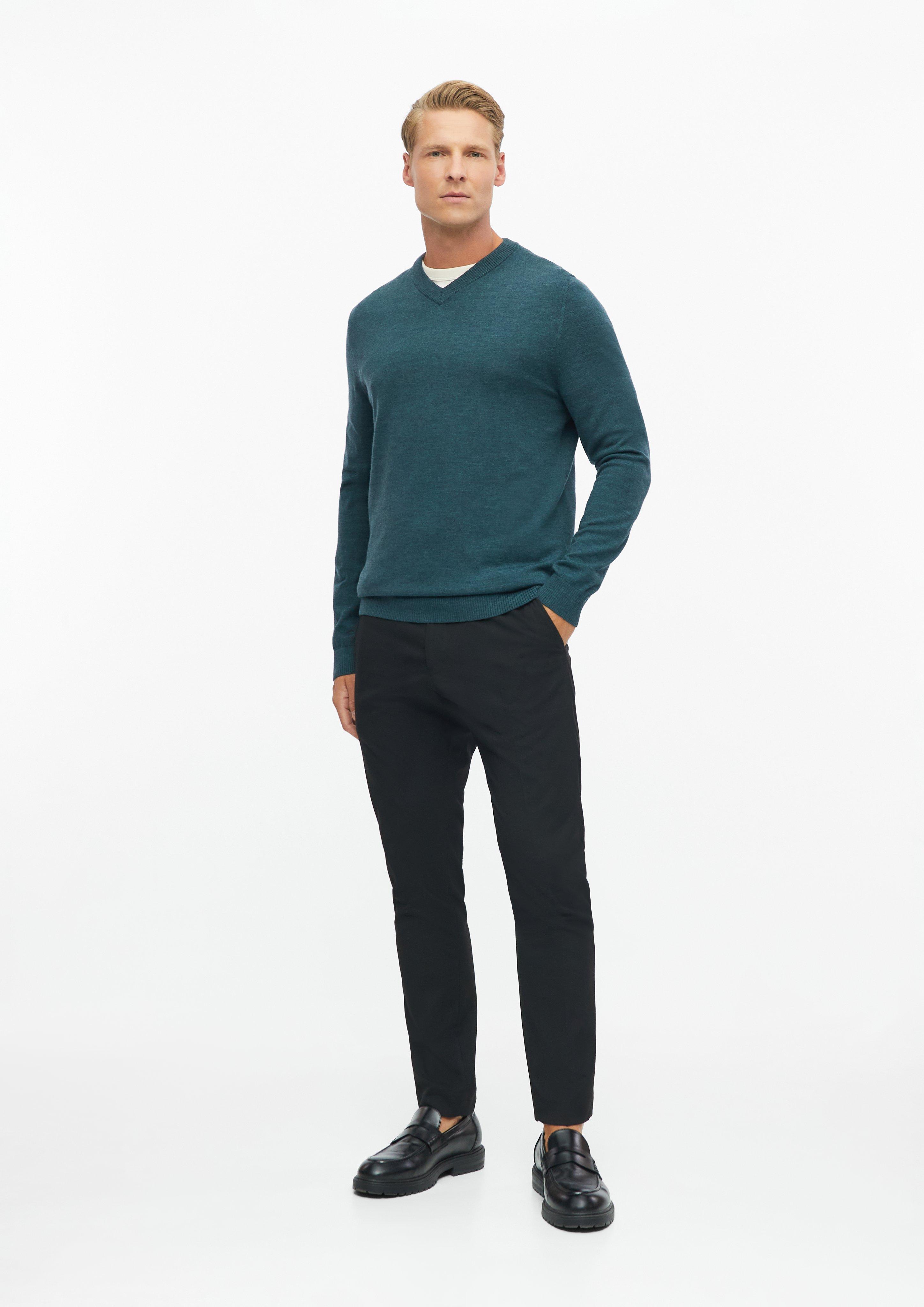 Hommes Pull en tricot en pétrole de s.Oliver BLACK LABEL