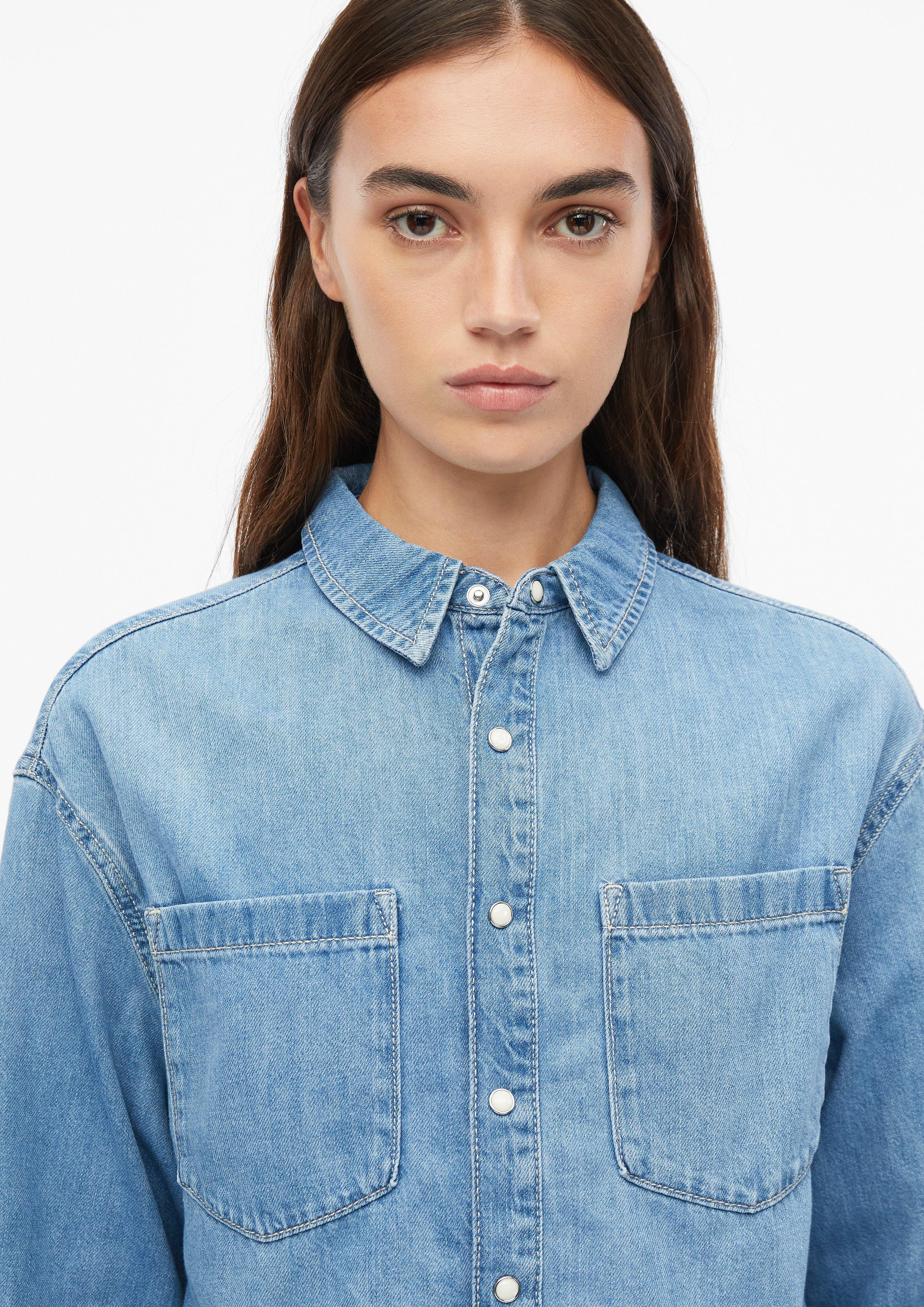 Damen Verkürzte Denim-Bluse in blau von s.Oliver