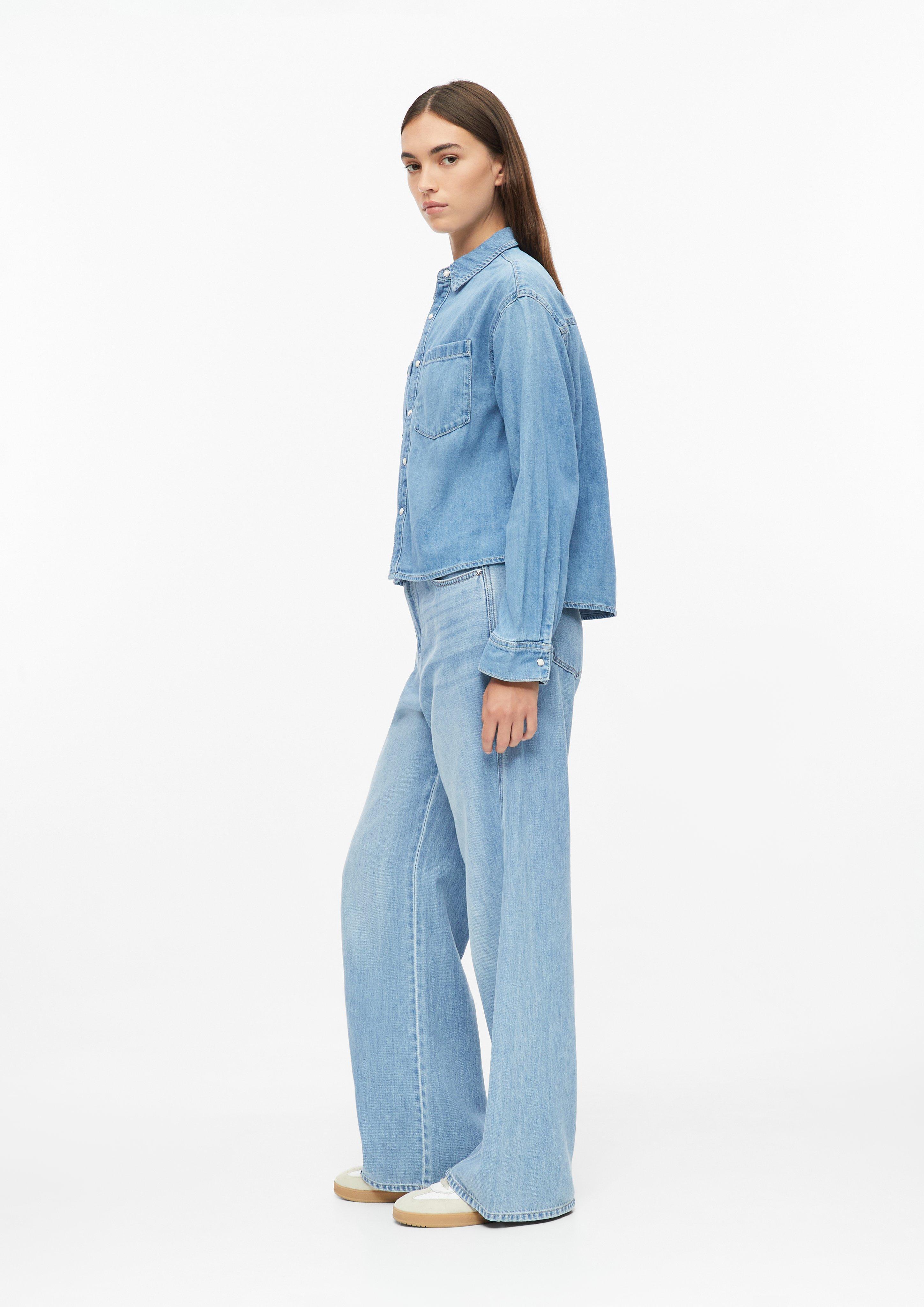 Damen Verkürzte Denim-Bluse in blau von s.Oliver