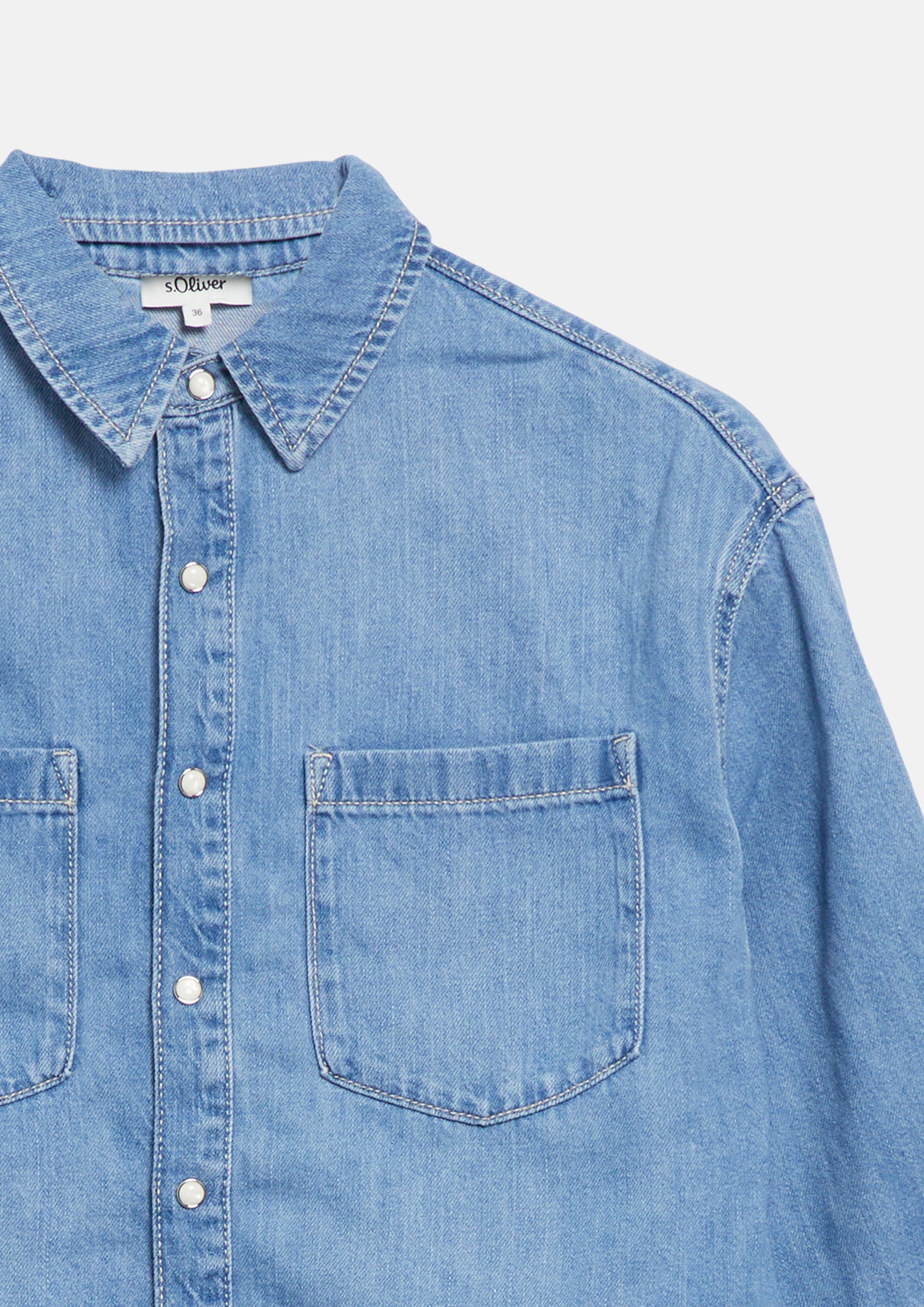 Damen Verkürzte Denim-Bluse in blau von s.Oliver