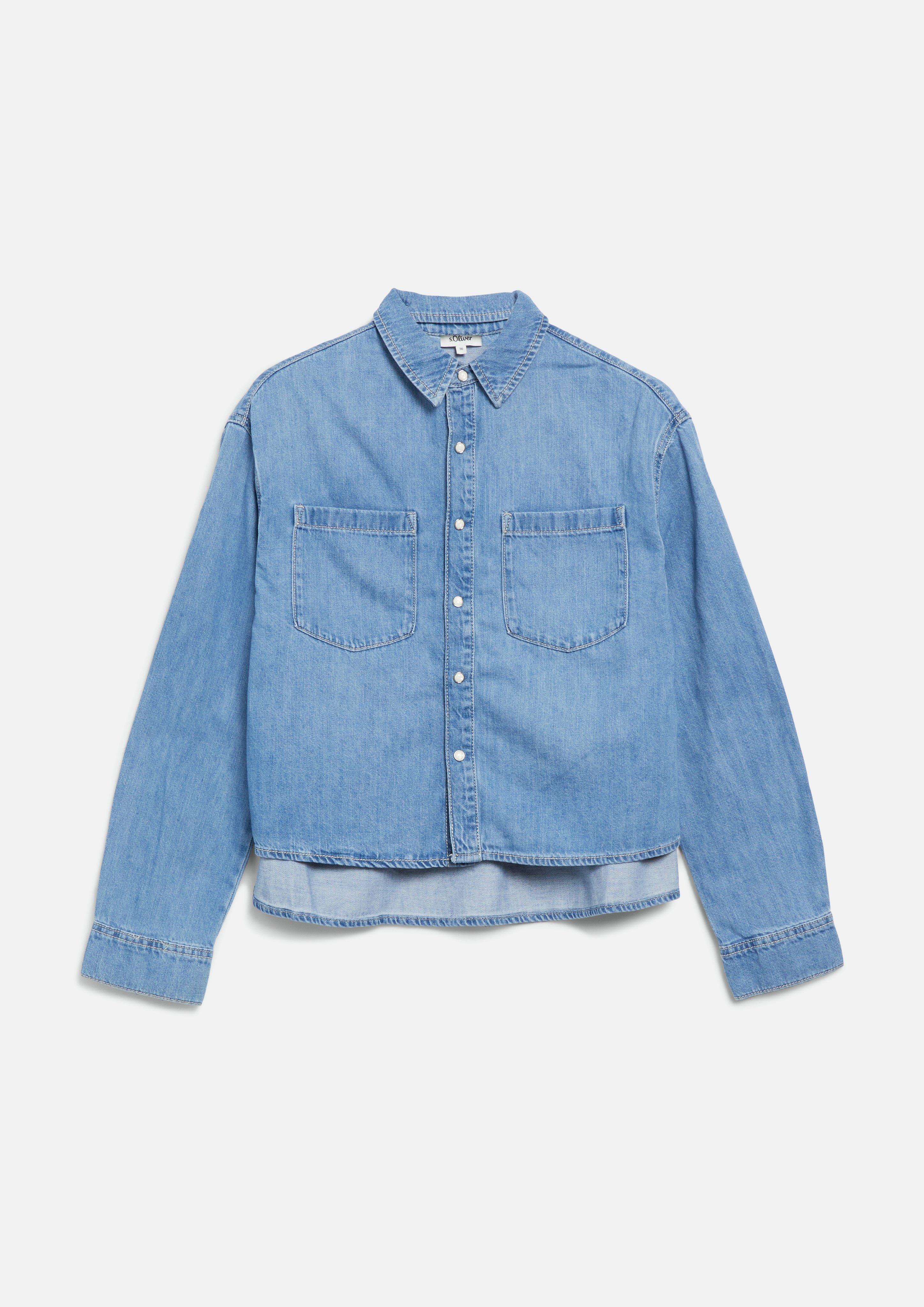 Damen Verkürzte Denim-Bluse in blau von s.Oliver