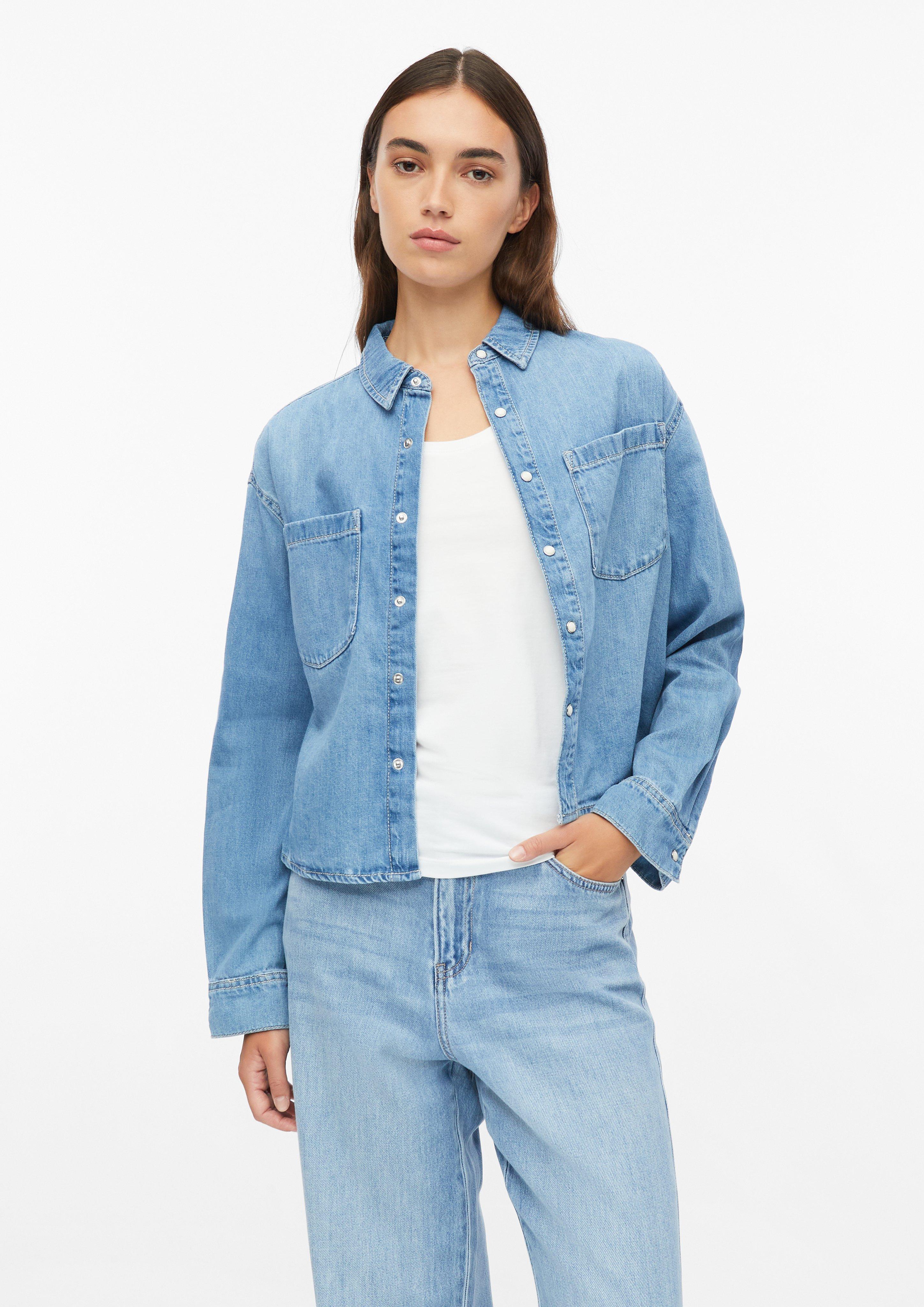 Damen Verkürzte Denim-Bluse in blau von s.Oliver