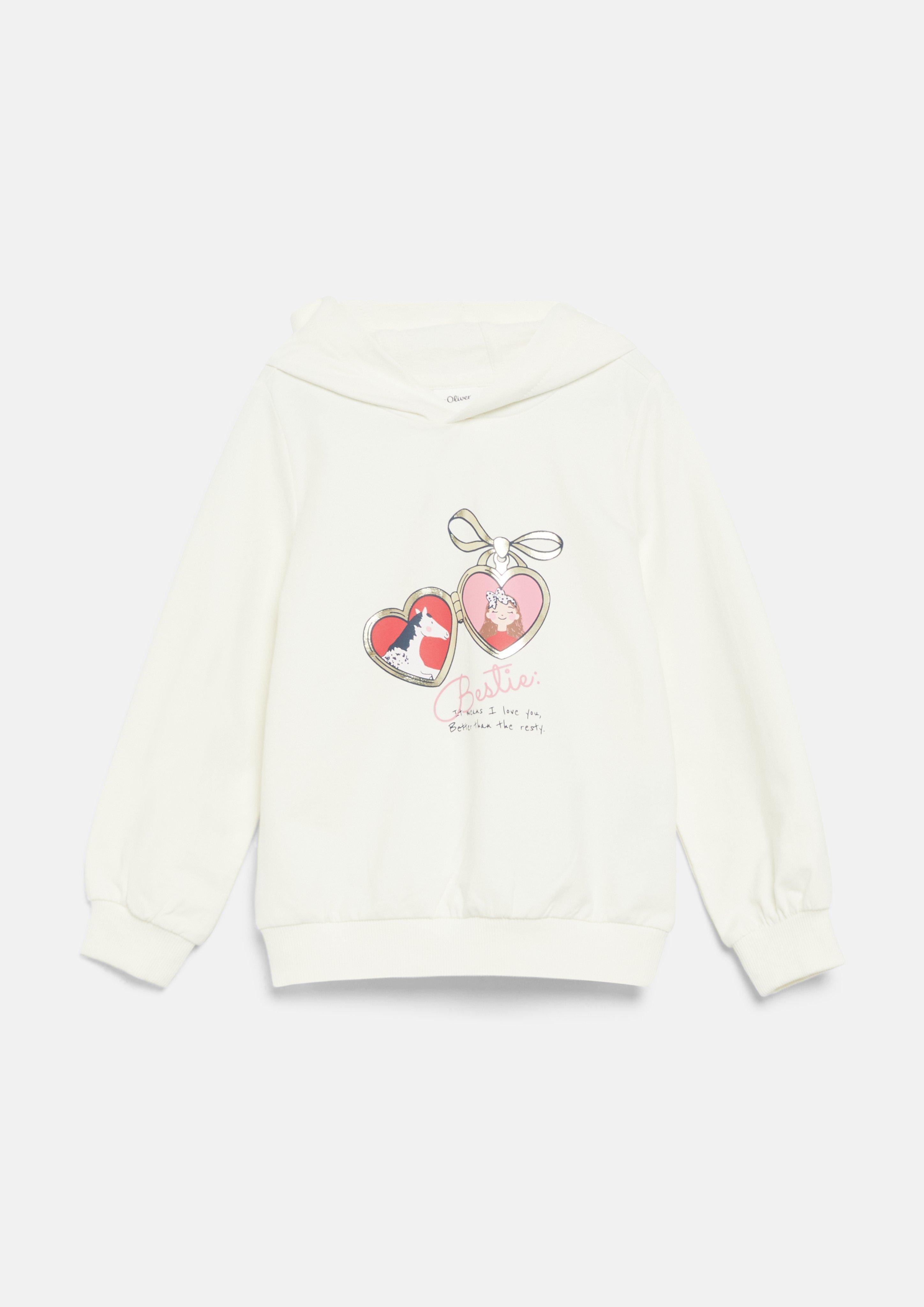 Kinder Sweatshirt mit Folienprint und Kapuze in  von s.Oliver