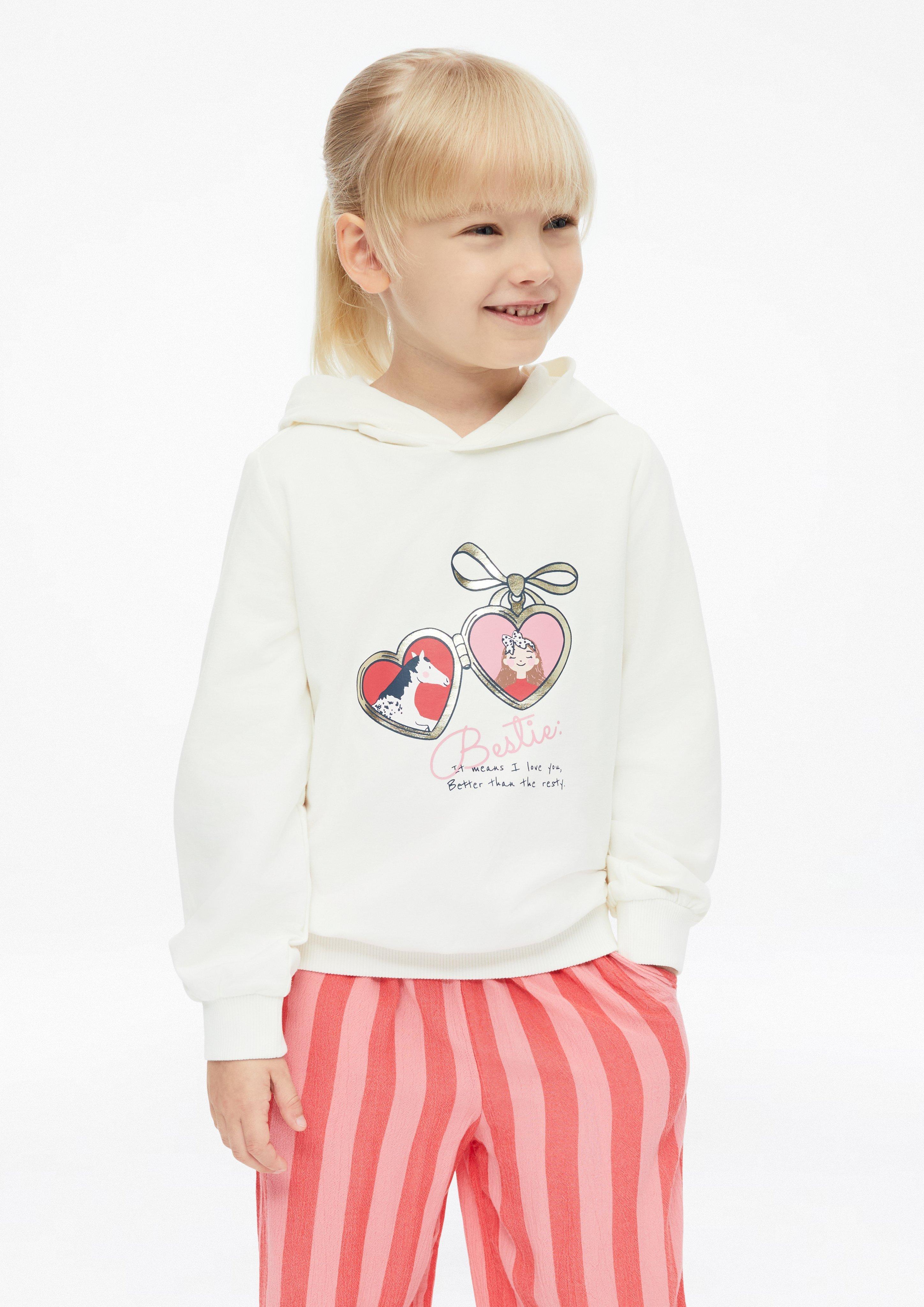Kinder Sweatshirt mit Folienprint und Kapuze in  von s.Oliver