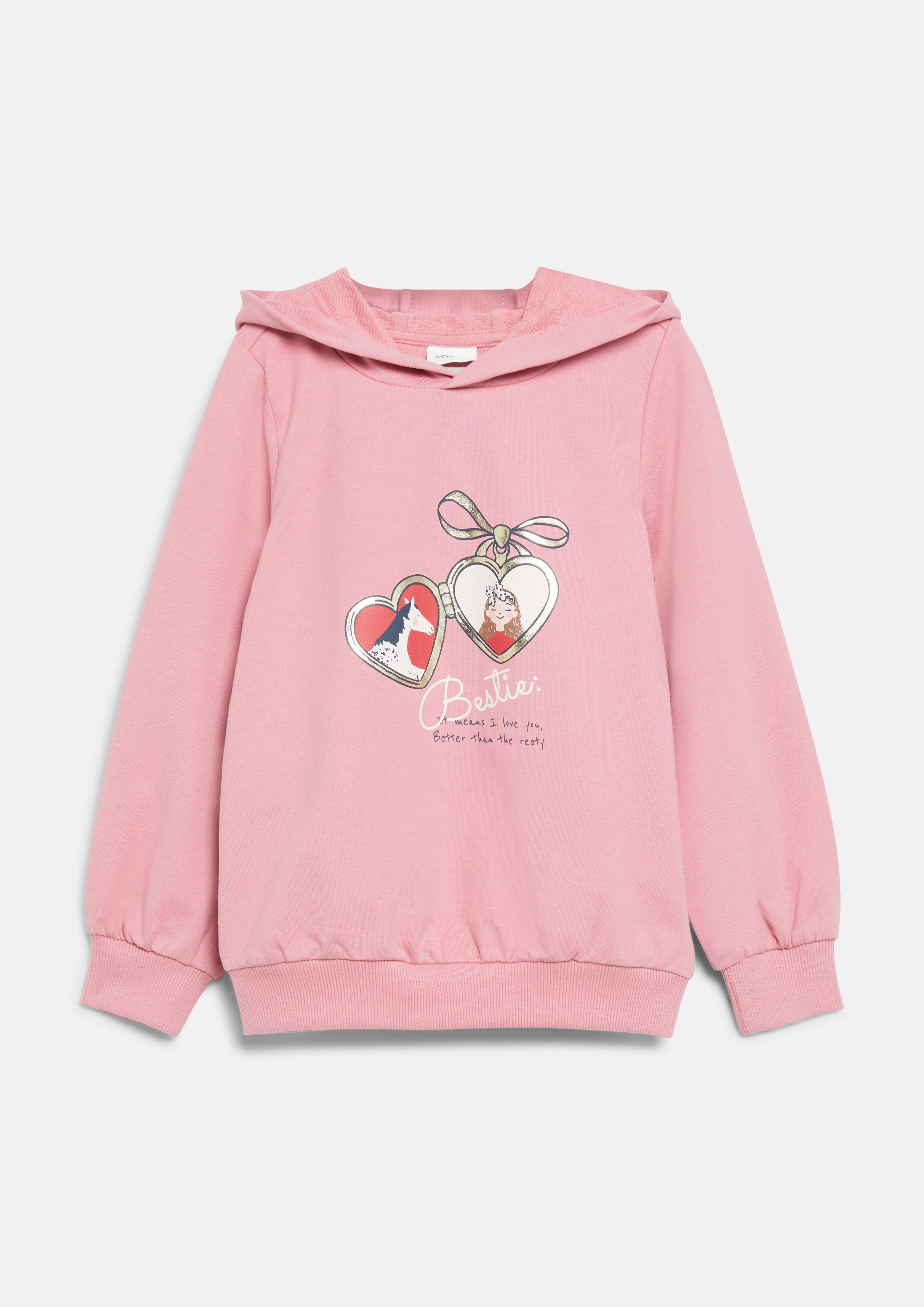 Kinder Sweatshirt mit Folienprint und Kapuze in  von s.Oliver