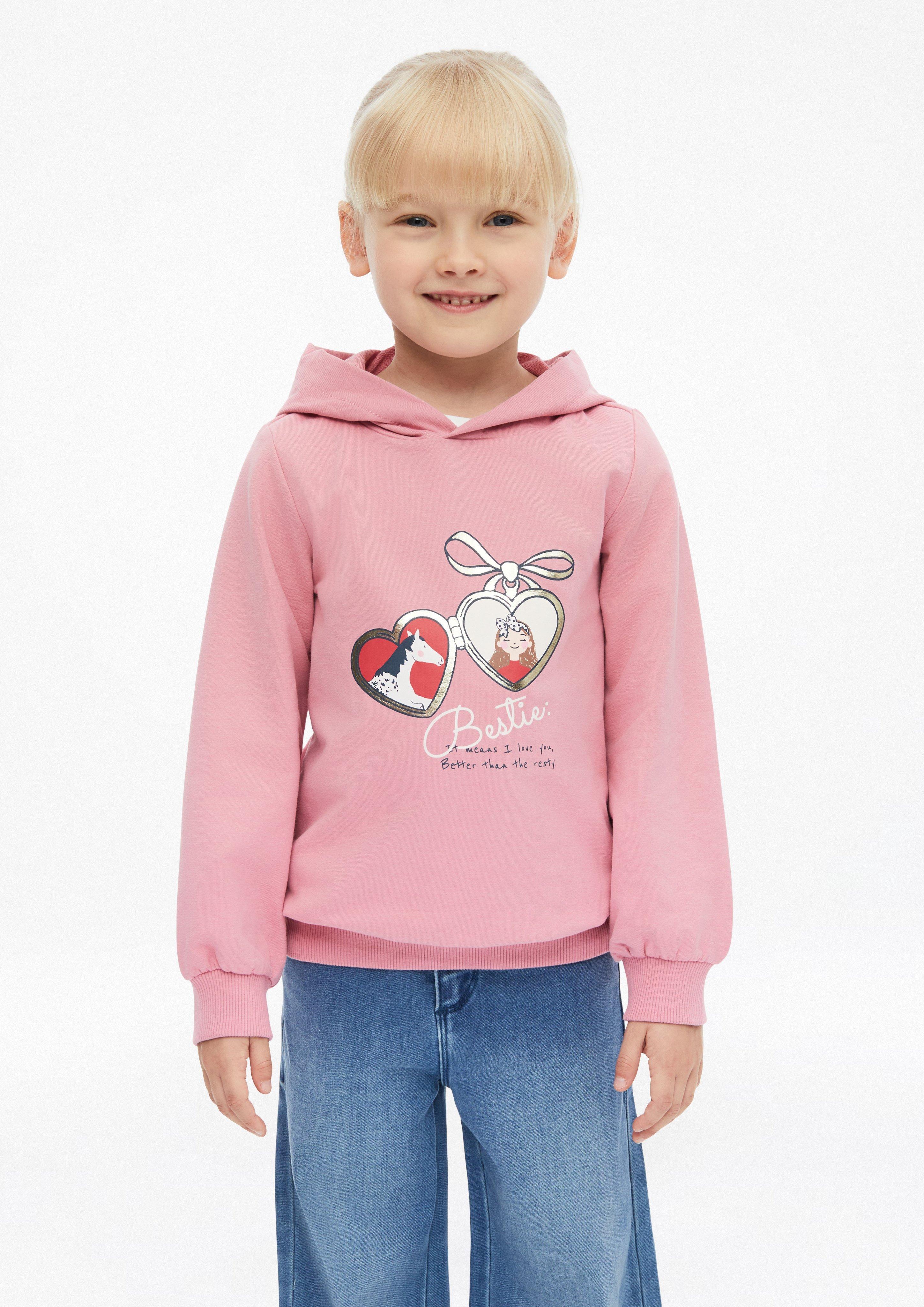 Kids Hooded sweatshirt with foil print in  by s.Oliver