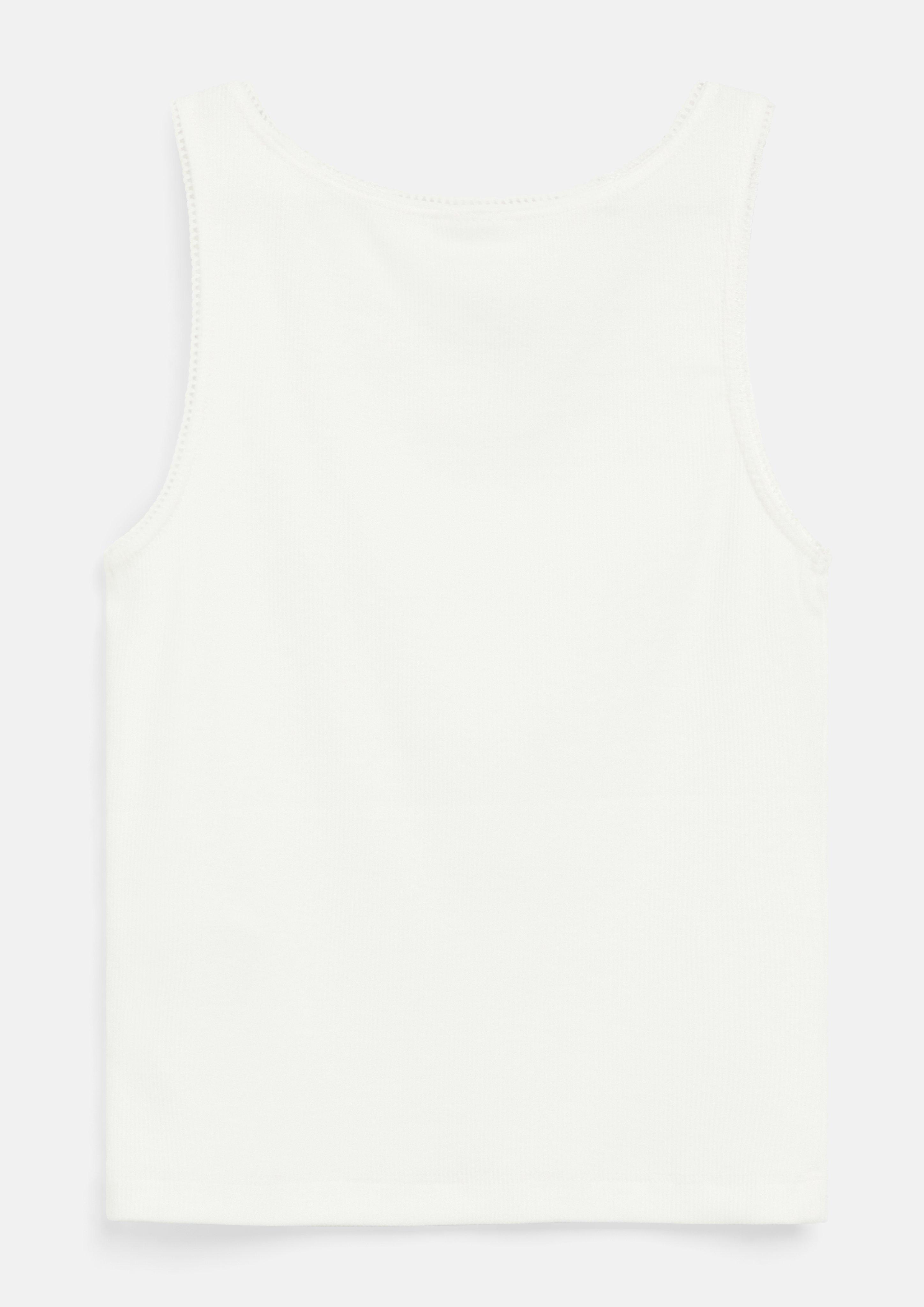 Kinder Geripptes Tanktop mit Schleife und Zierborte in creme von s.Oliver