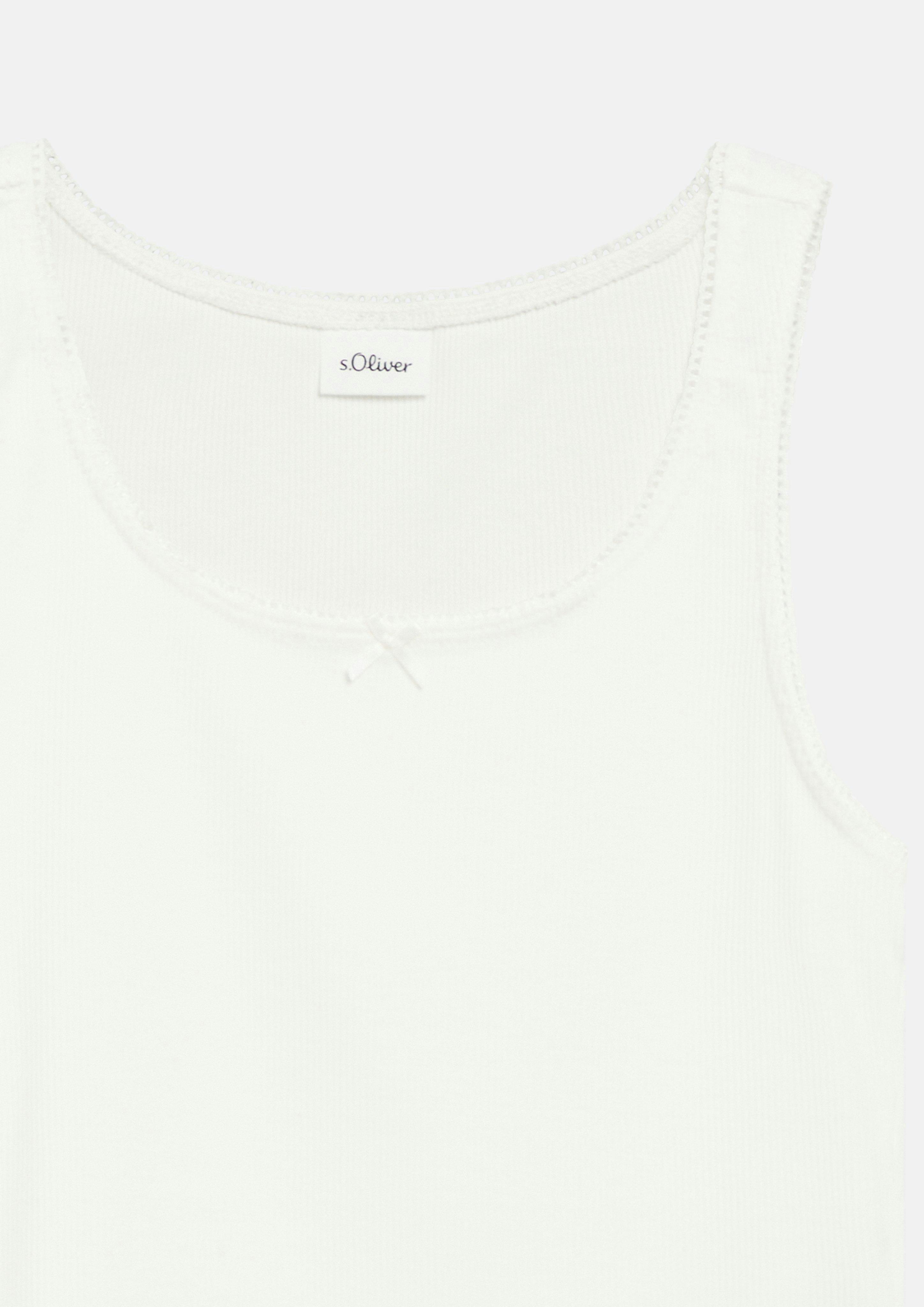 Kinder Geripptes Tanktop mit Schleife und Zierborte in creme von s.Oliver