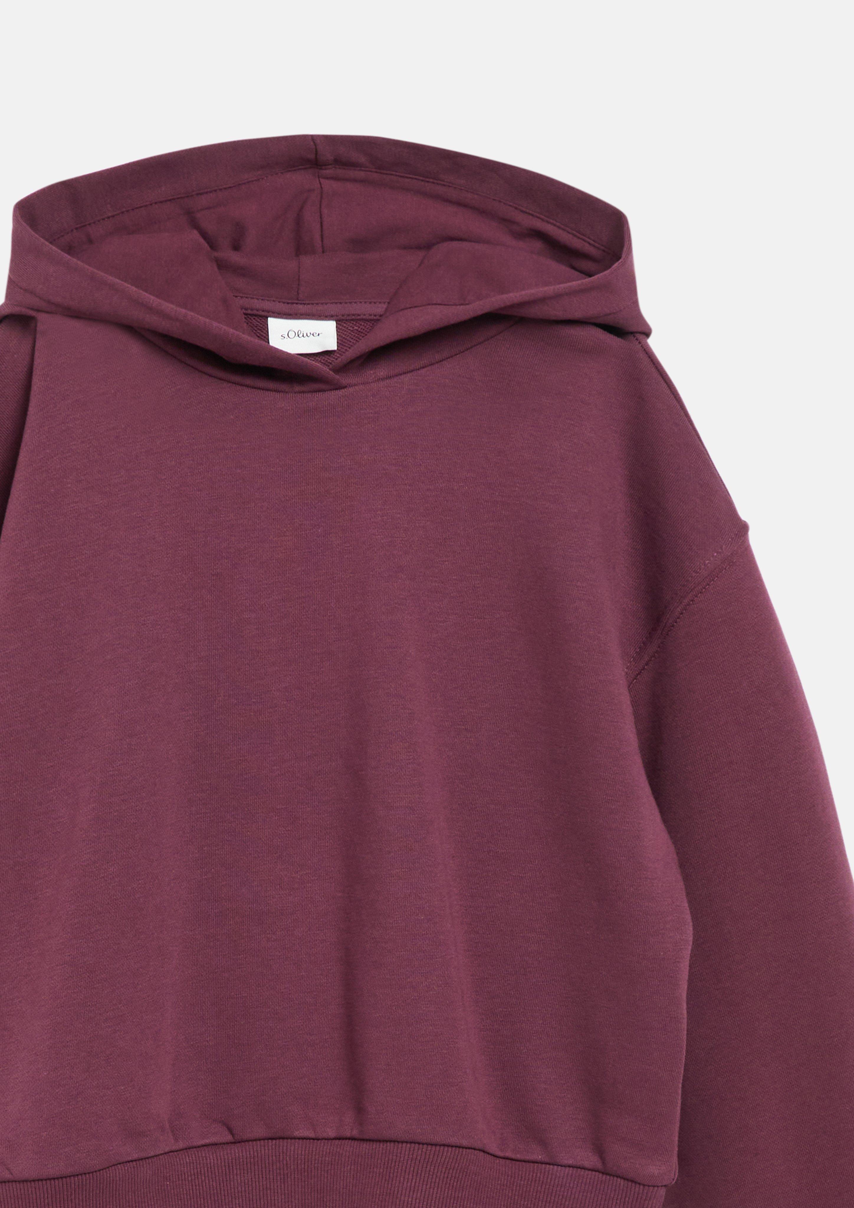Junior Sweat à capuche court et oversize avec imprimé dans le dos en rouge de s.Oliver