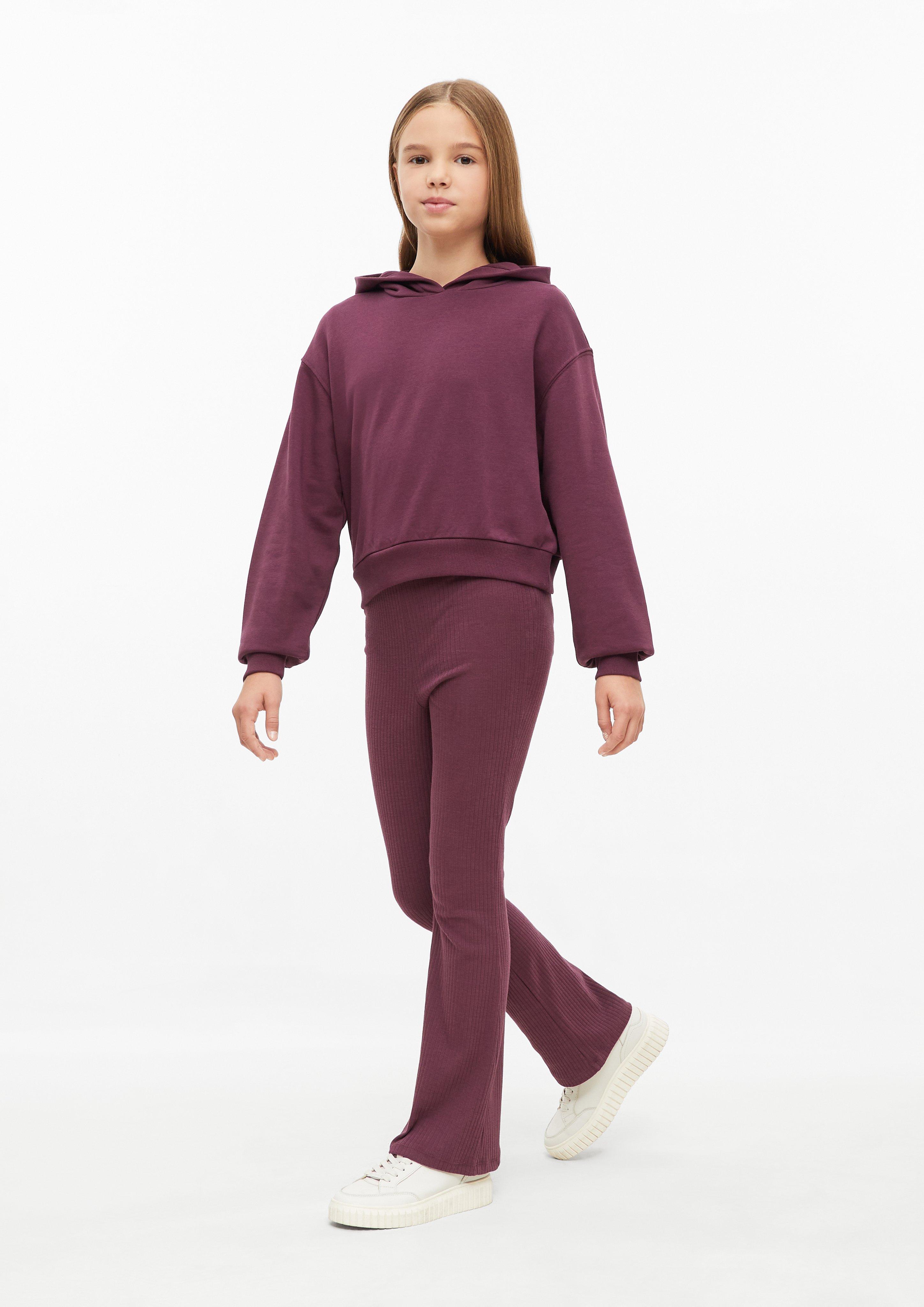 Junior Sweat à capuche court et oversize avec imprimé dans le dos en rouge de s.Oliver