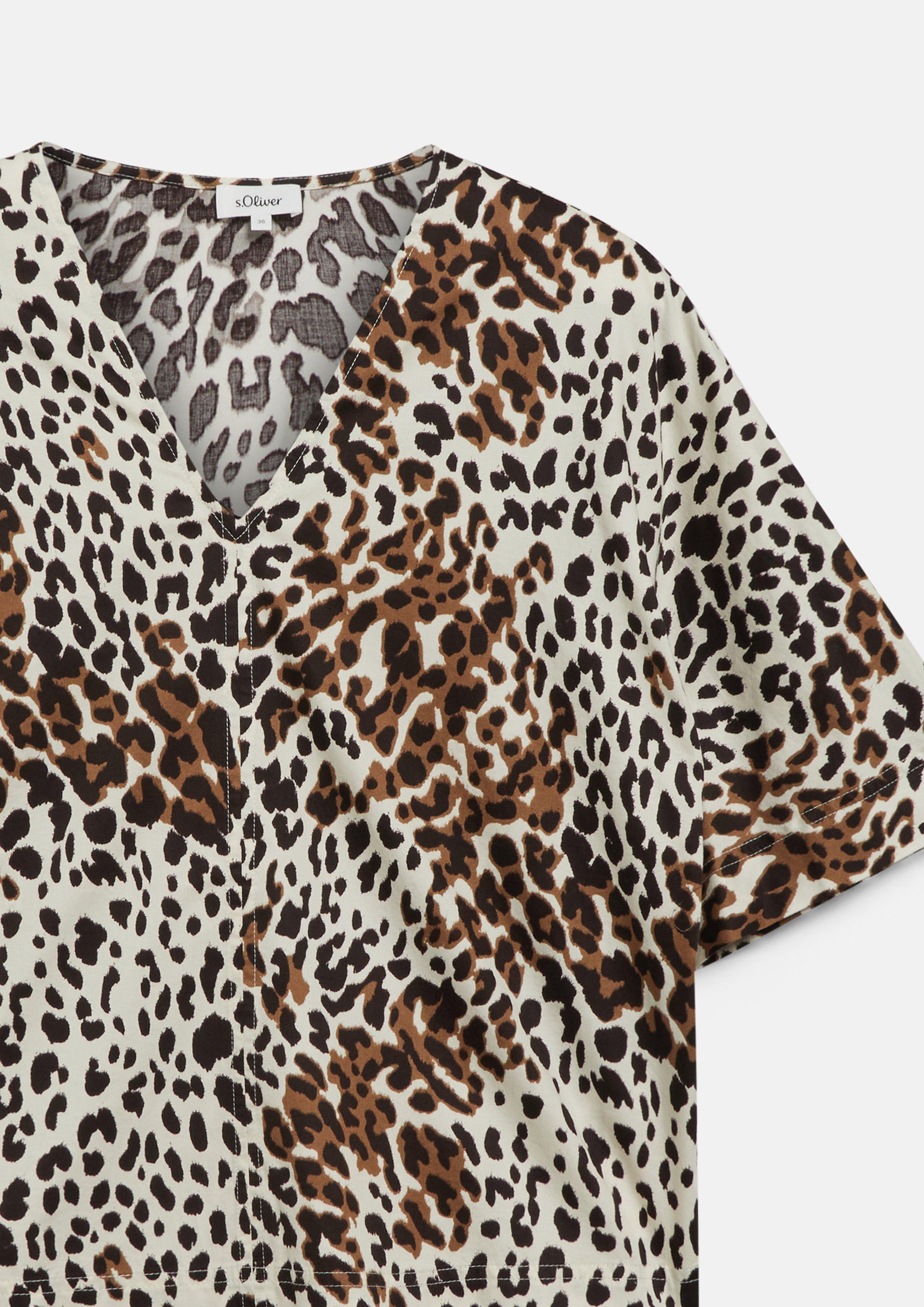 Dames Katoenen blouse met relaxte pasvorm in crème van s.Oliver