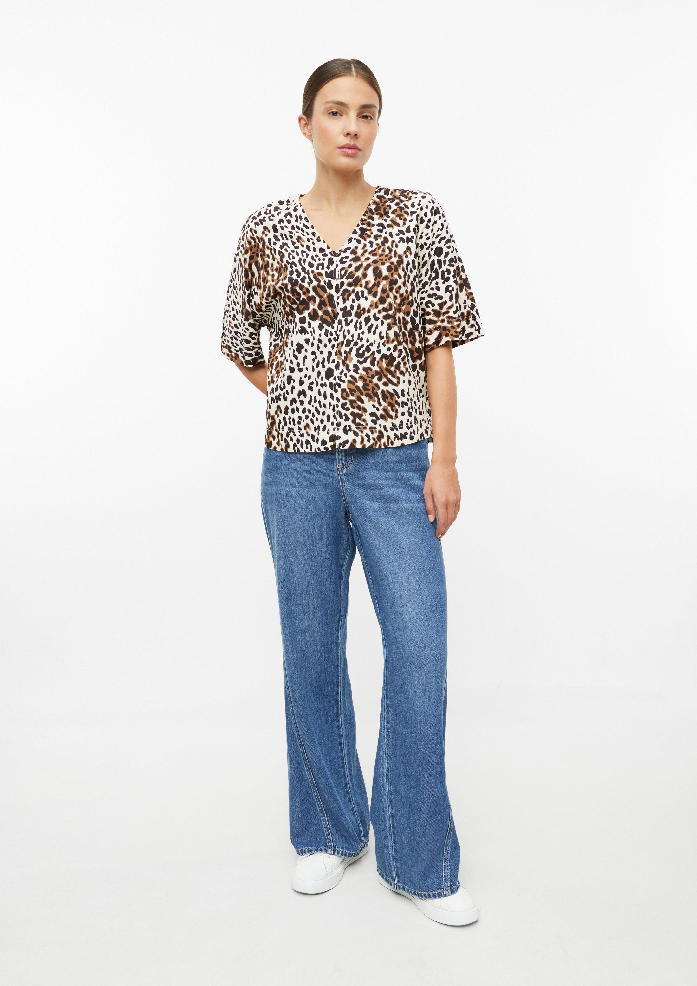 Dames Katoenen blouse met relaxte pasvorm in crème van s.Oliver