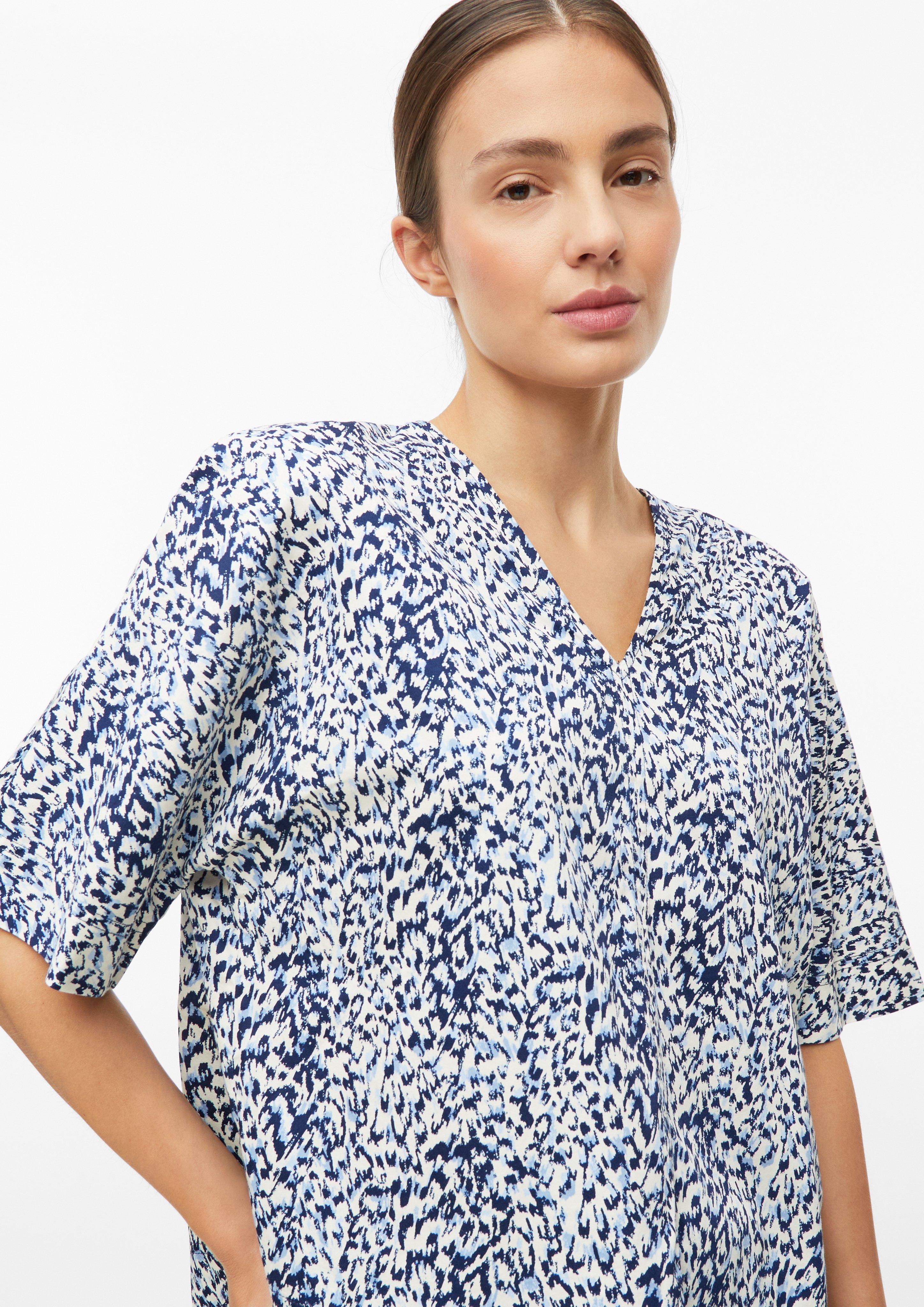 Dames Katoenen blouse met relaxte pasvorm in blauw van s.Oliver
