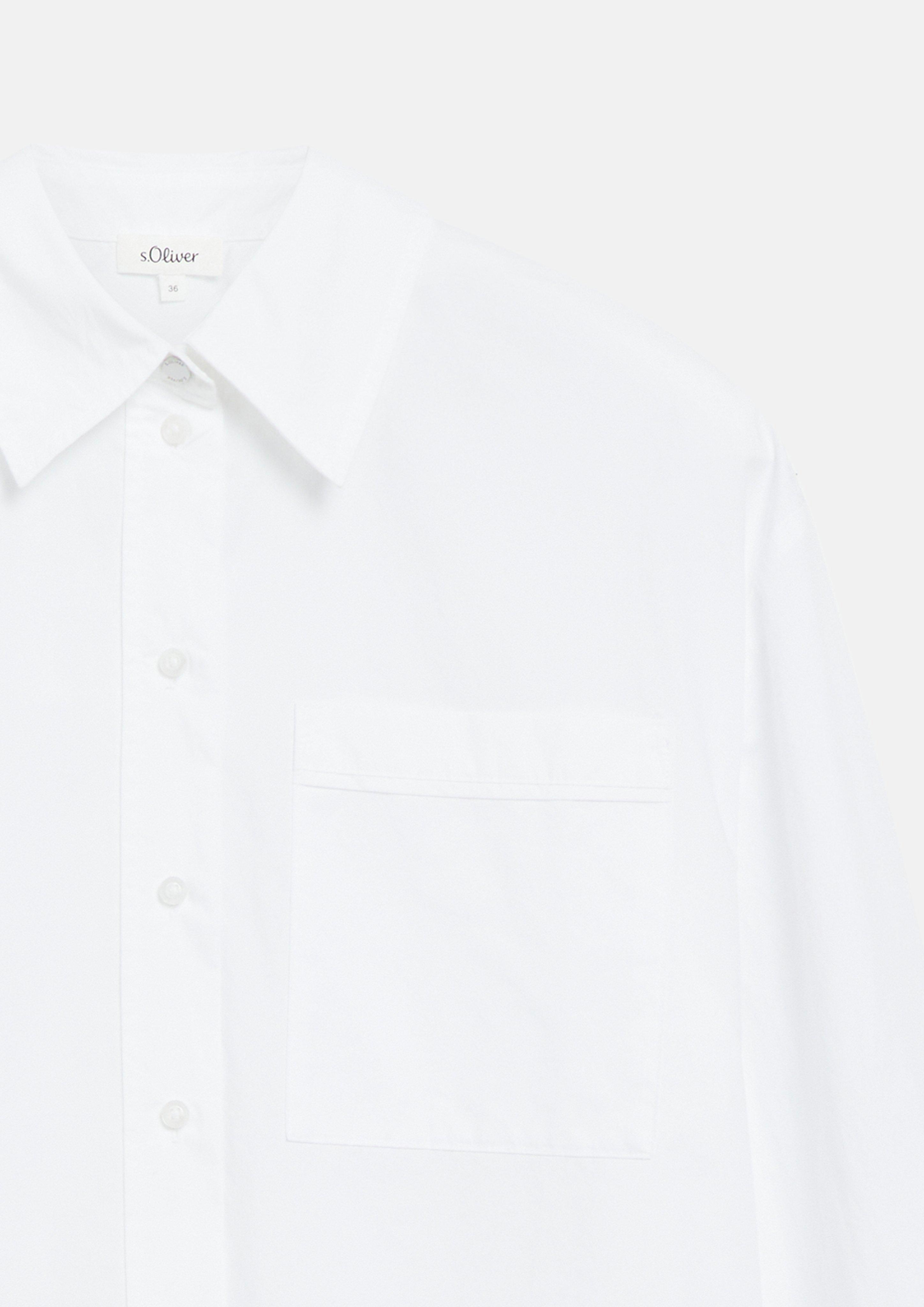 Damen Poplin-Bluse mit Brusttasche in weiß von s.Oliver