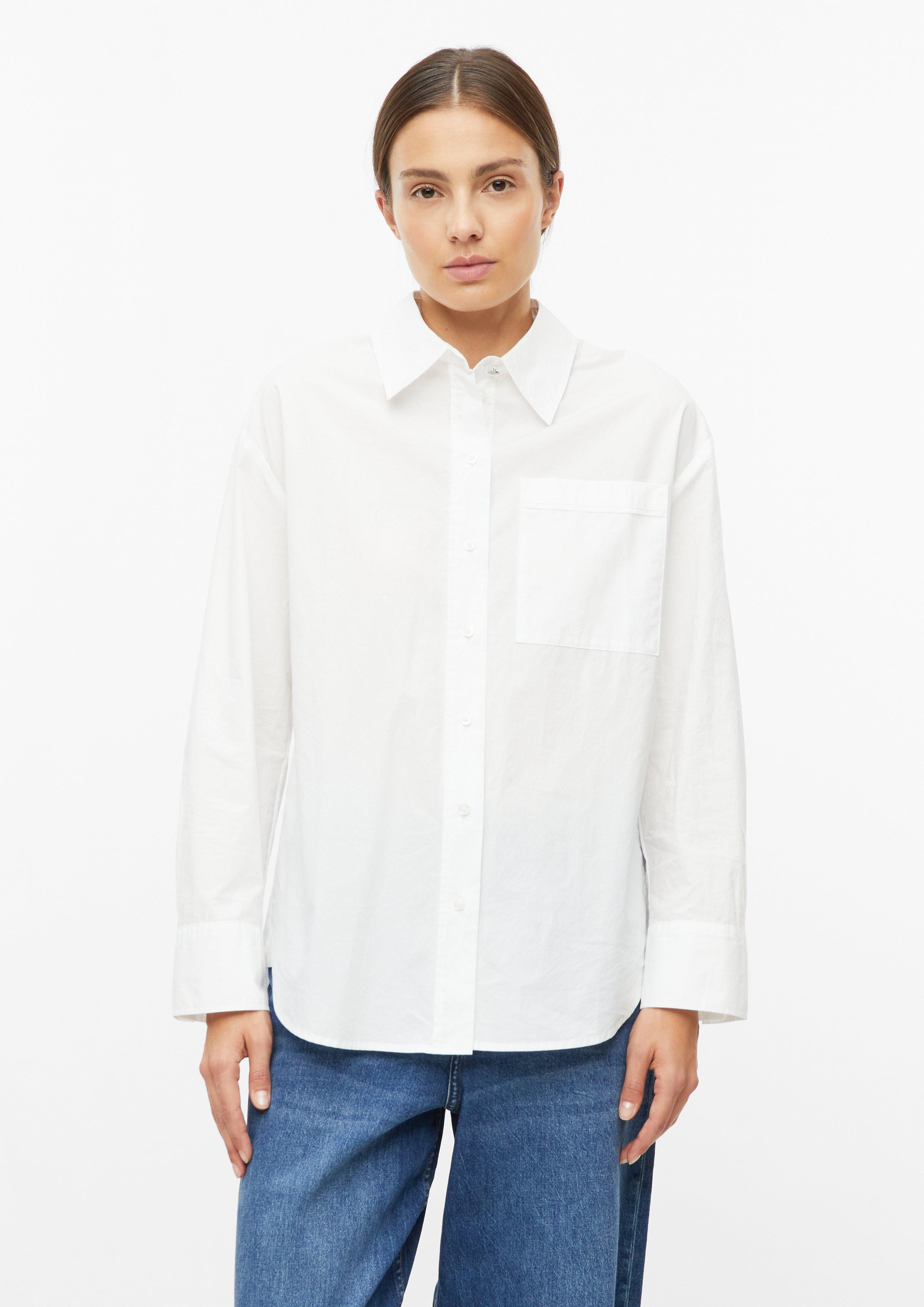 Poplin-Bluse mit Brusttasche in Farbe weiß von s.Oliver