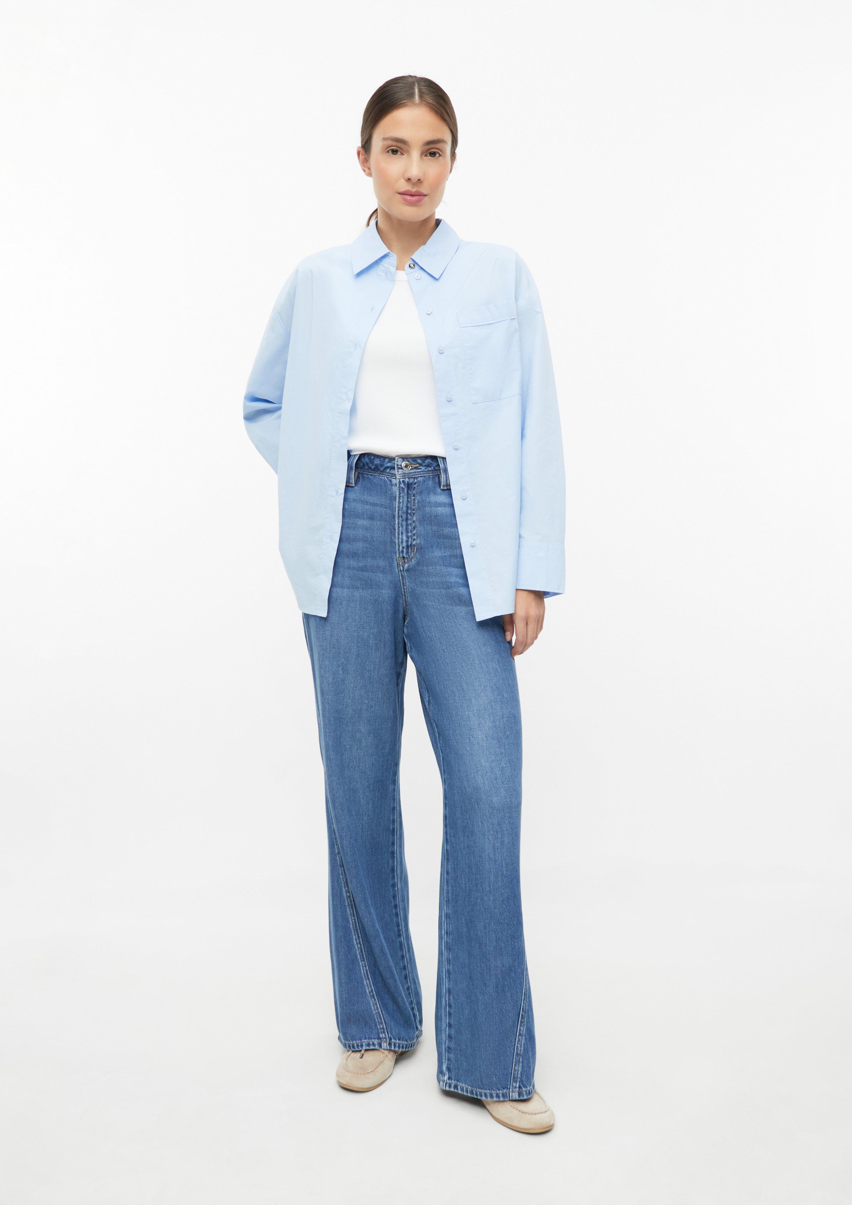 Femmes Chemisier en popeline avec poche poitrine en bleu de s.Oliver