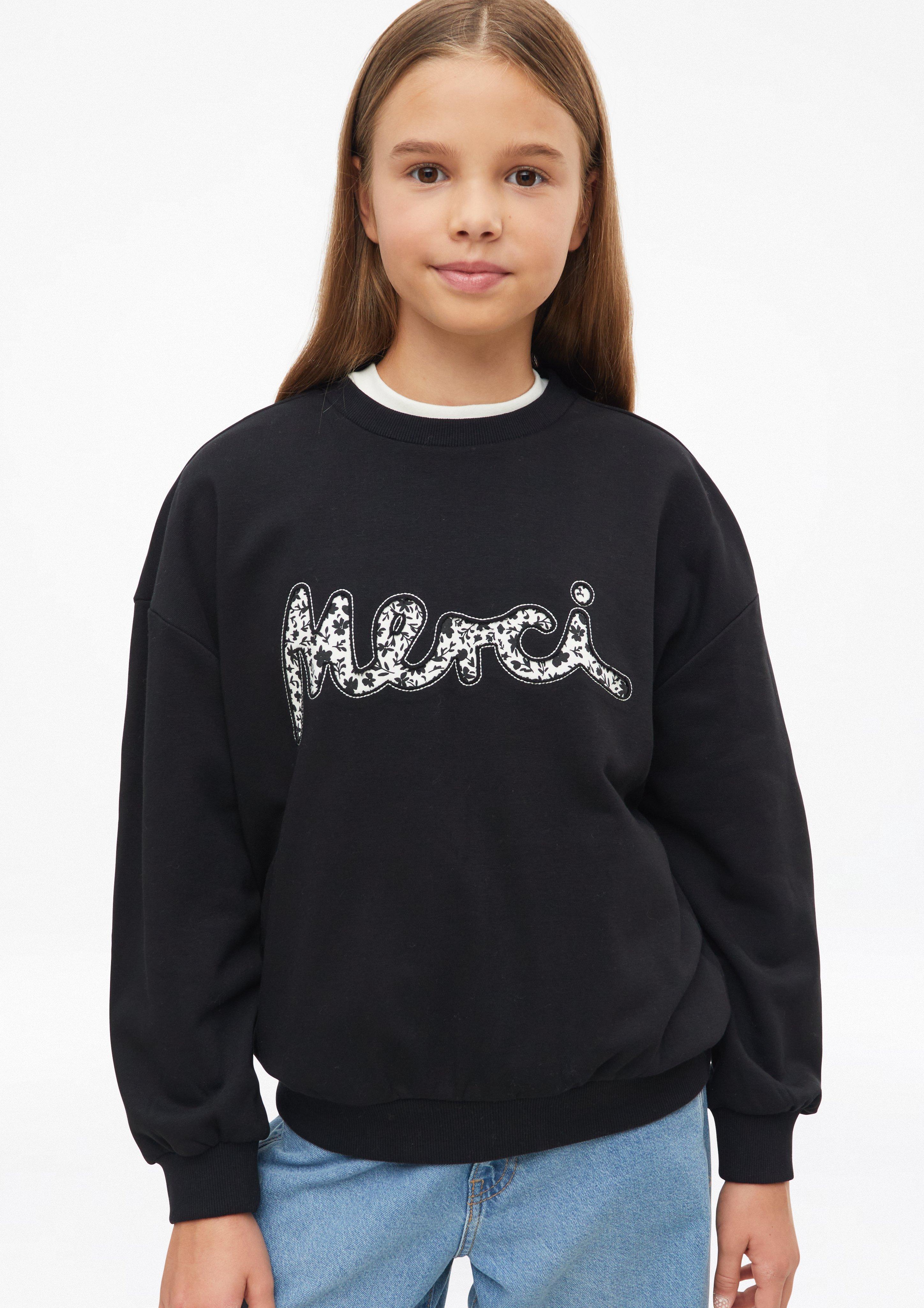 Junior Oversized sweatshirt met applicatie in zwart van s.Oliver