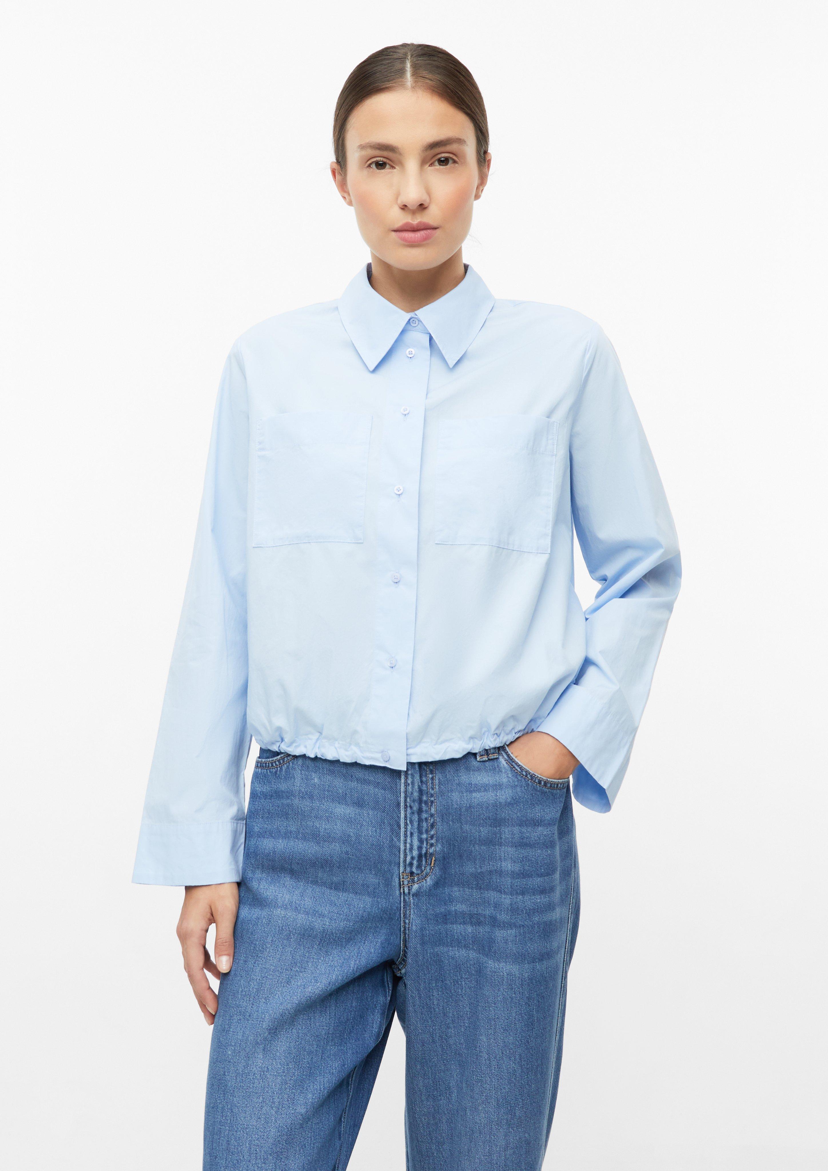 Verkürzte Bluse mit O-Shape in Farbe hellblau von s.Oliver