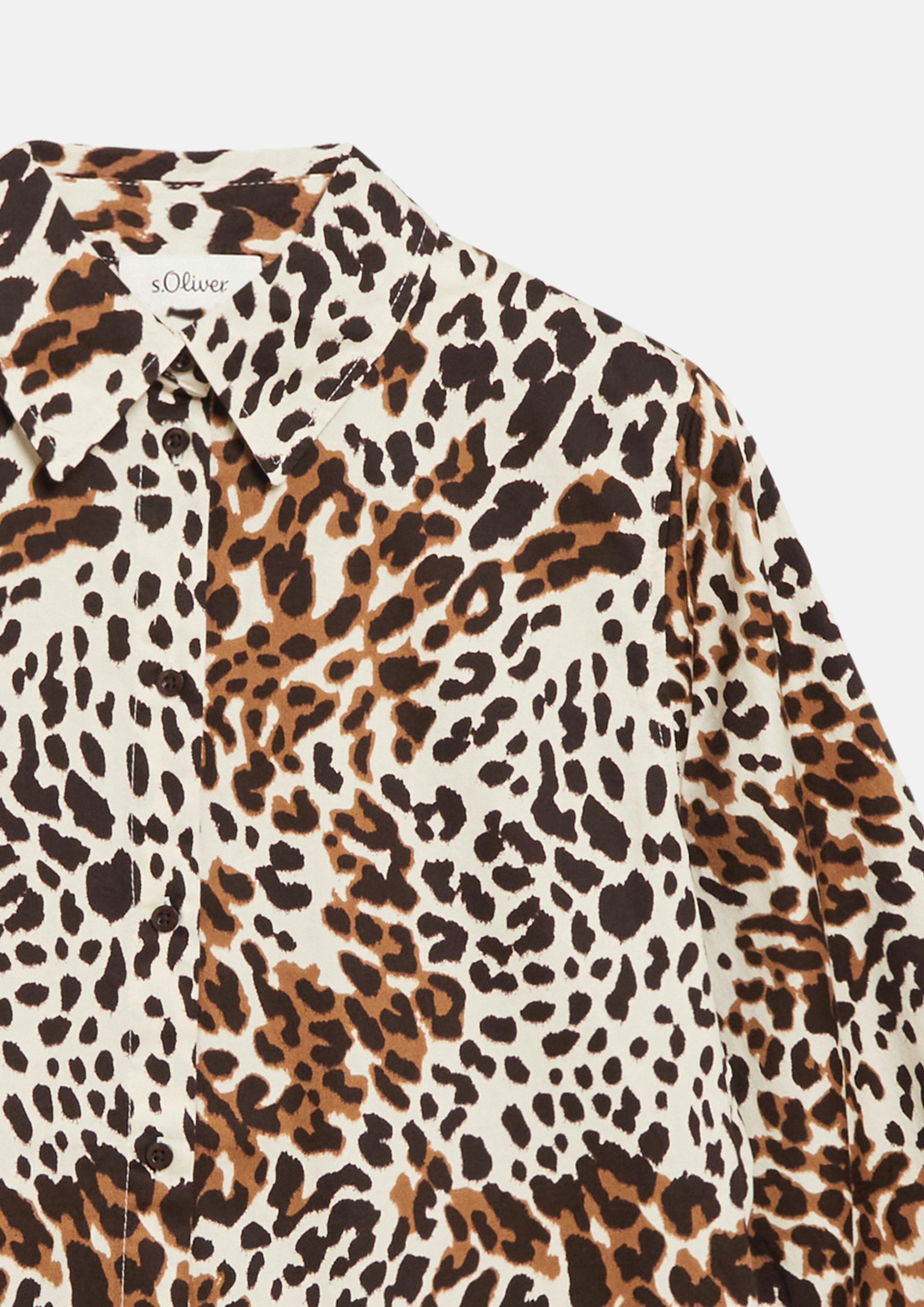 Dames Overhemdjurk met smockdetails in crème van s.Oliver