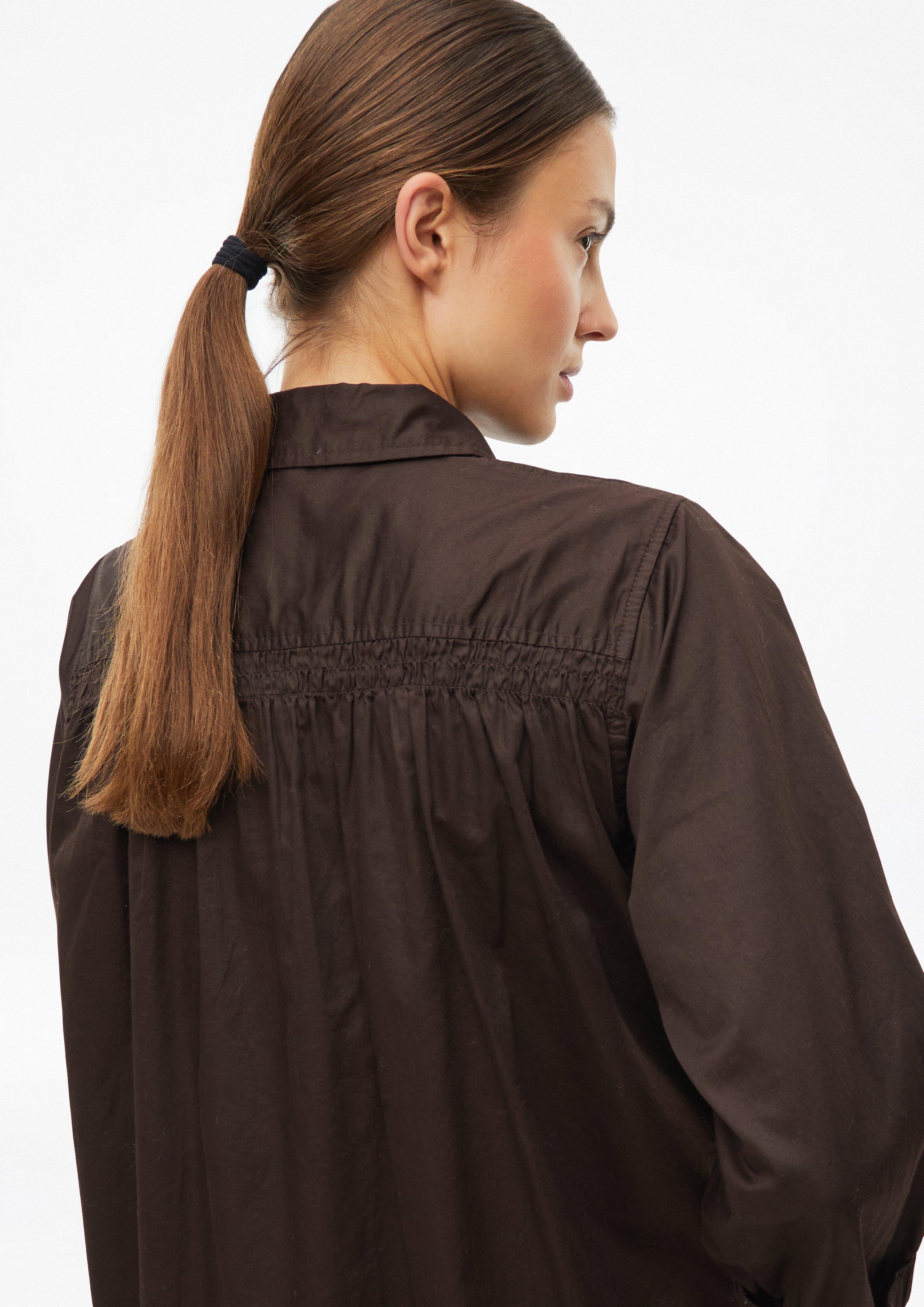 Damen Hemdblusenkleid mit Smok-Detail in braun von s.Oliver