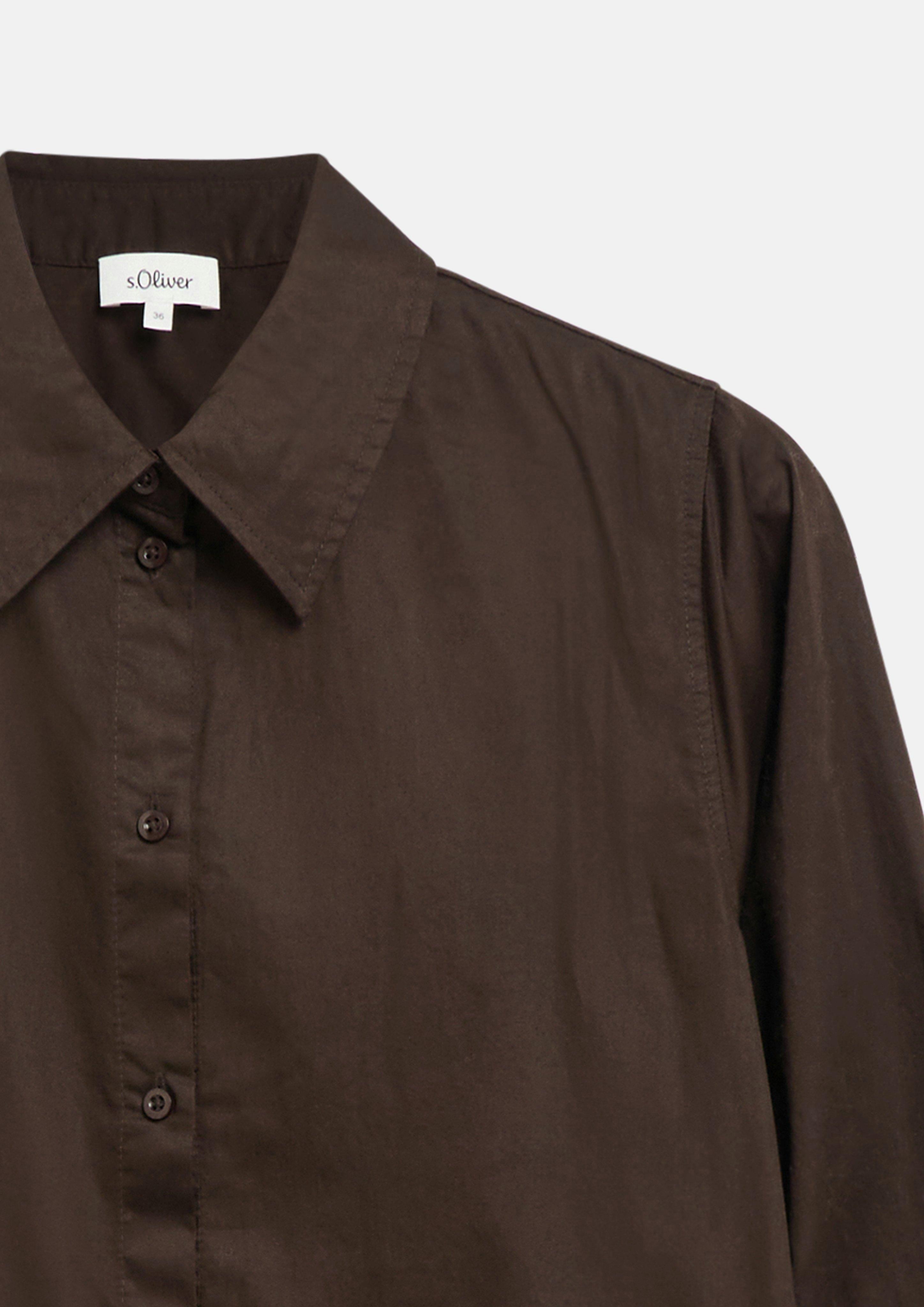 Damen Hemdblusenkleid mit Smok-Detail in braun von s.Oliver