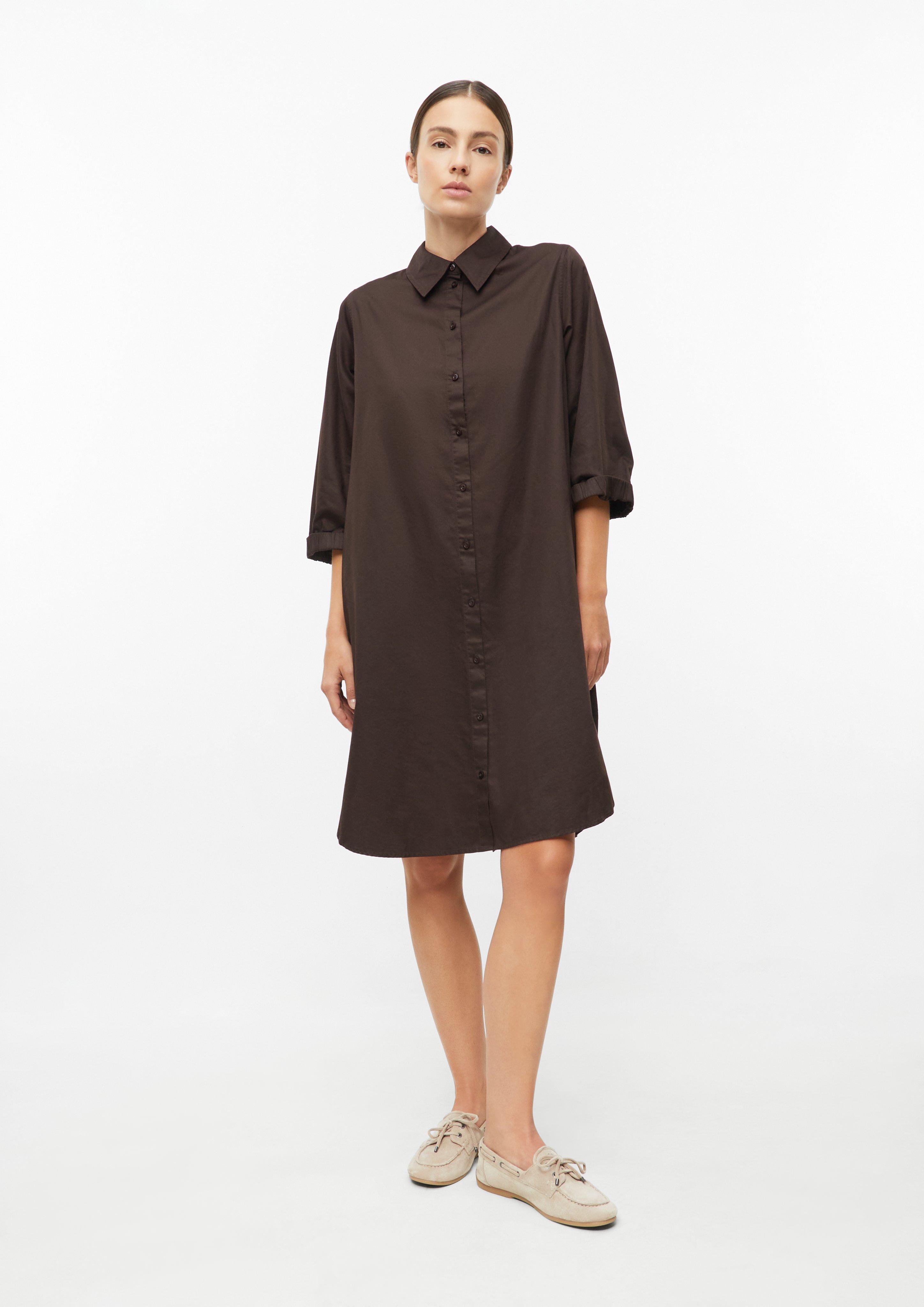 Damen Hemdblusenkleid mit Smok-Detail in braun von s.Oliver