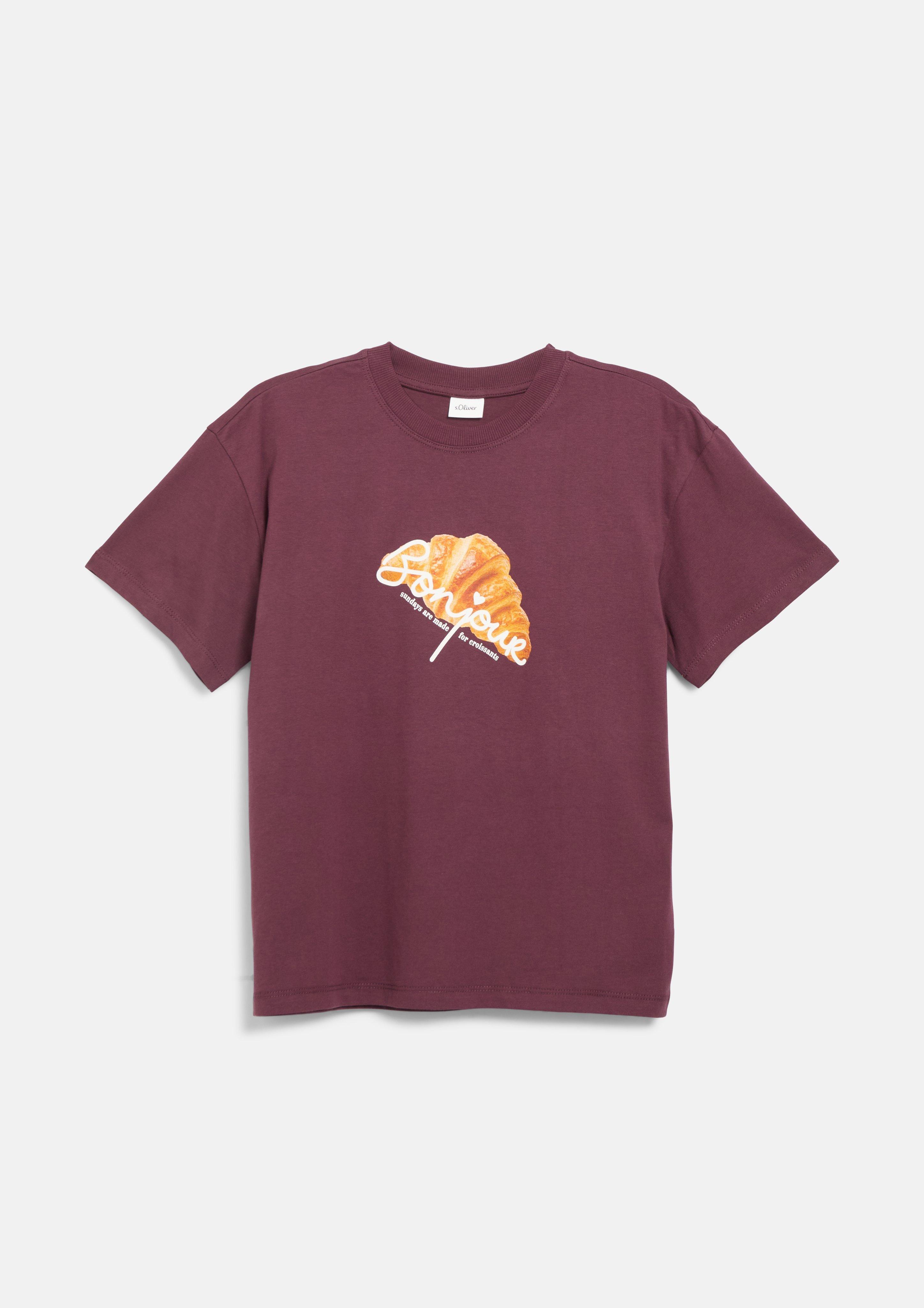 Oversized shirt met print in bordeaux van s.Oliver