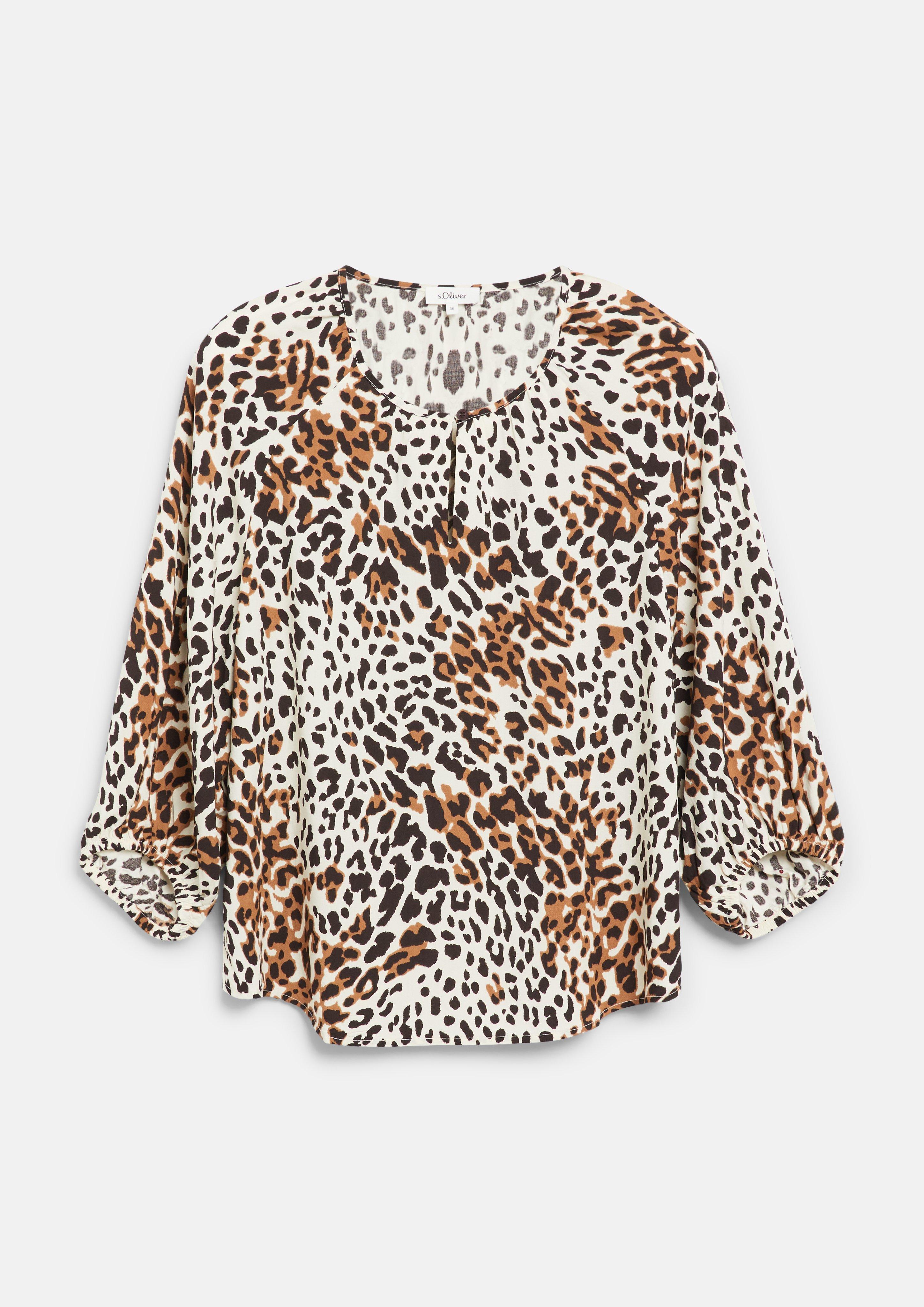 Dames Blouse met een relaxte pasvorm en een all-over-print in  van s.Oliver