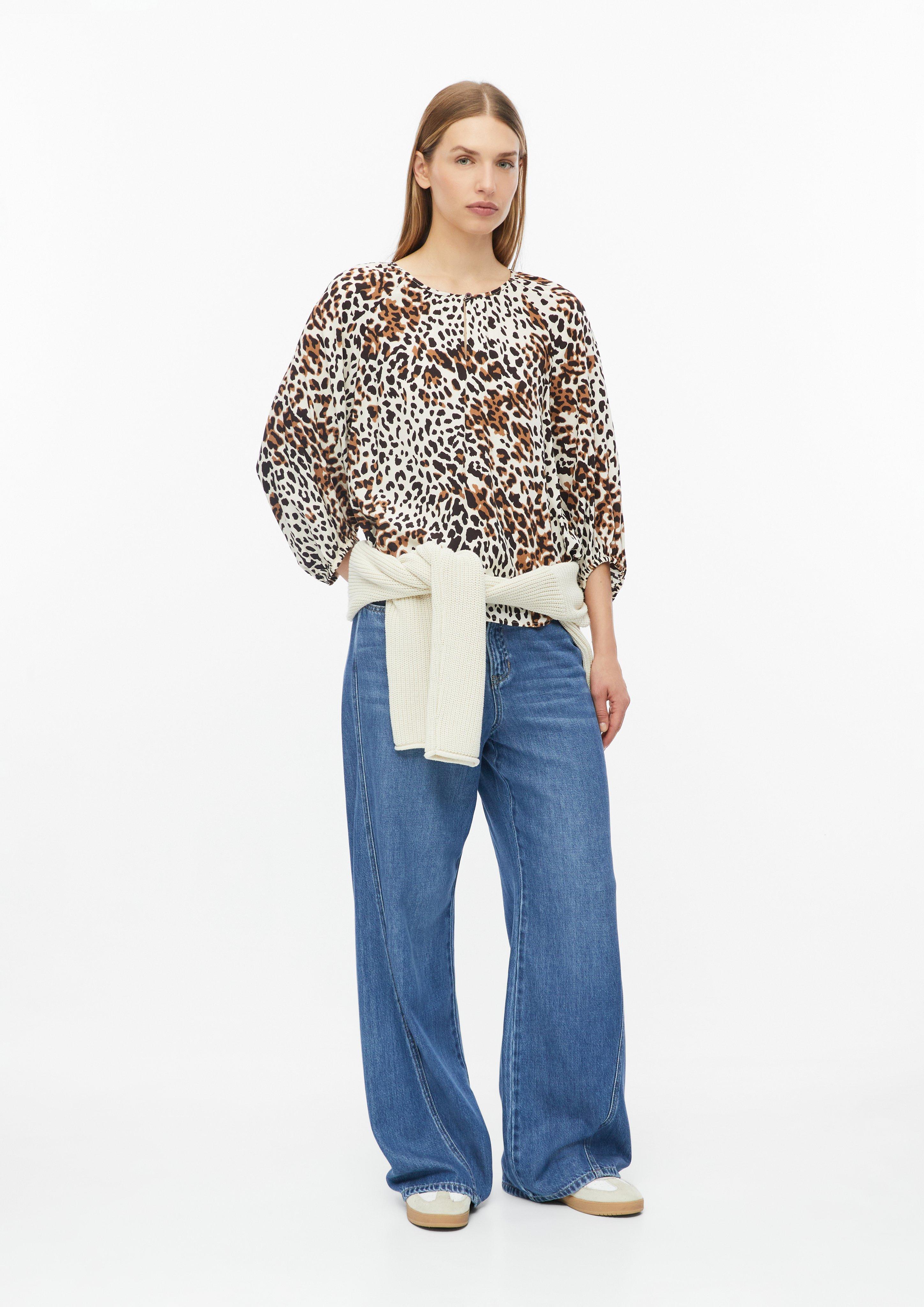 Damen Bluse im Relaxed Fit mit All-over-Print in creme von s.Oliver