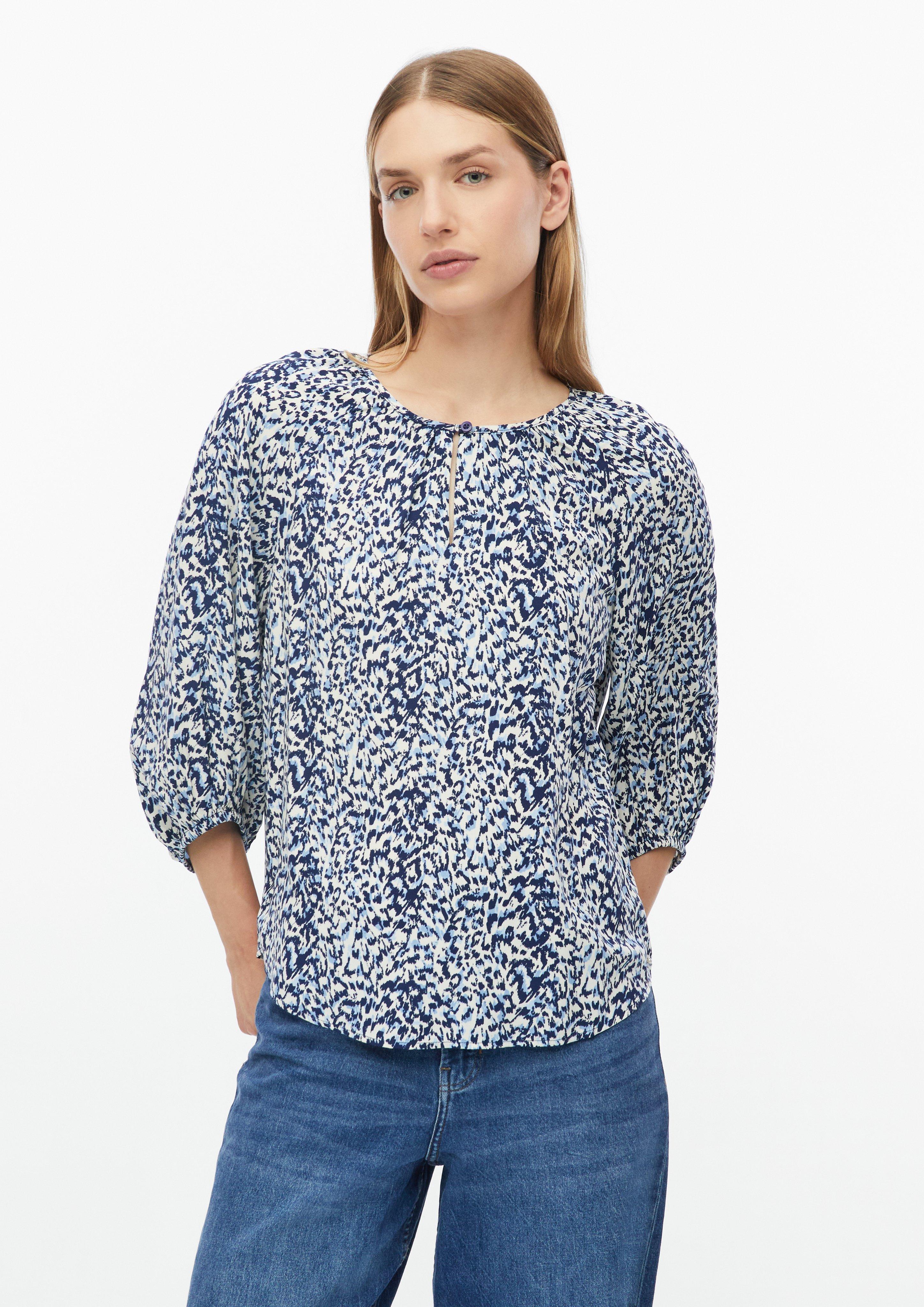 Zenske Bluza kroja Relaxed Fit s potiskom po celotni površini v barvi temno modra od s.Oliver