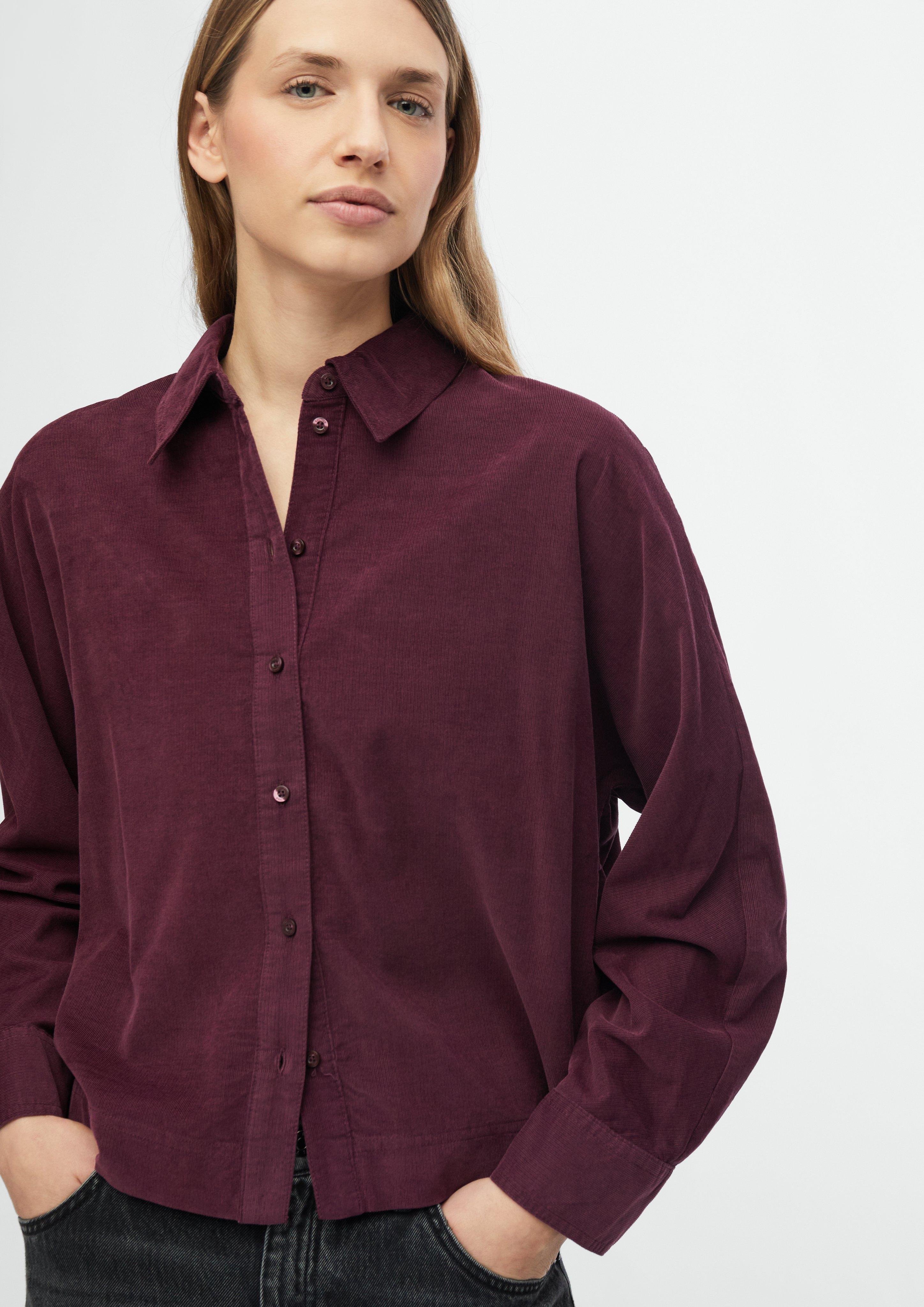 Women Fine-cord blouse with batwing sleeves in a relaxed fit in red by s.Oliver