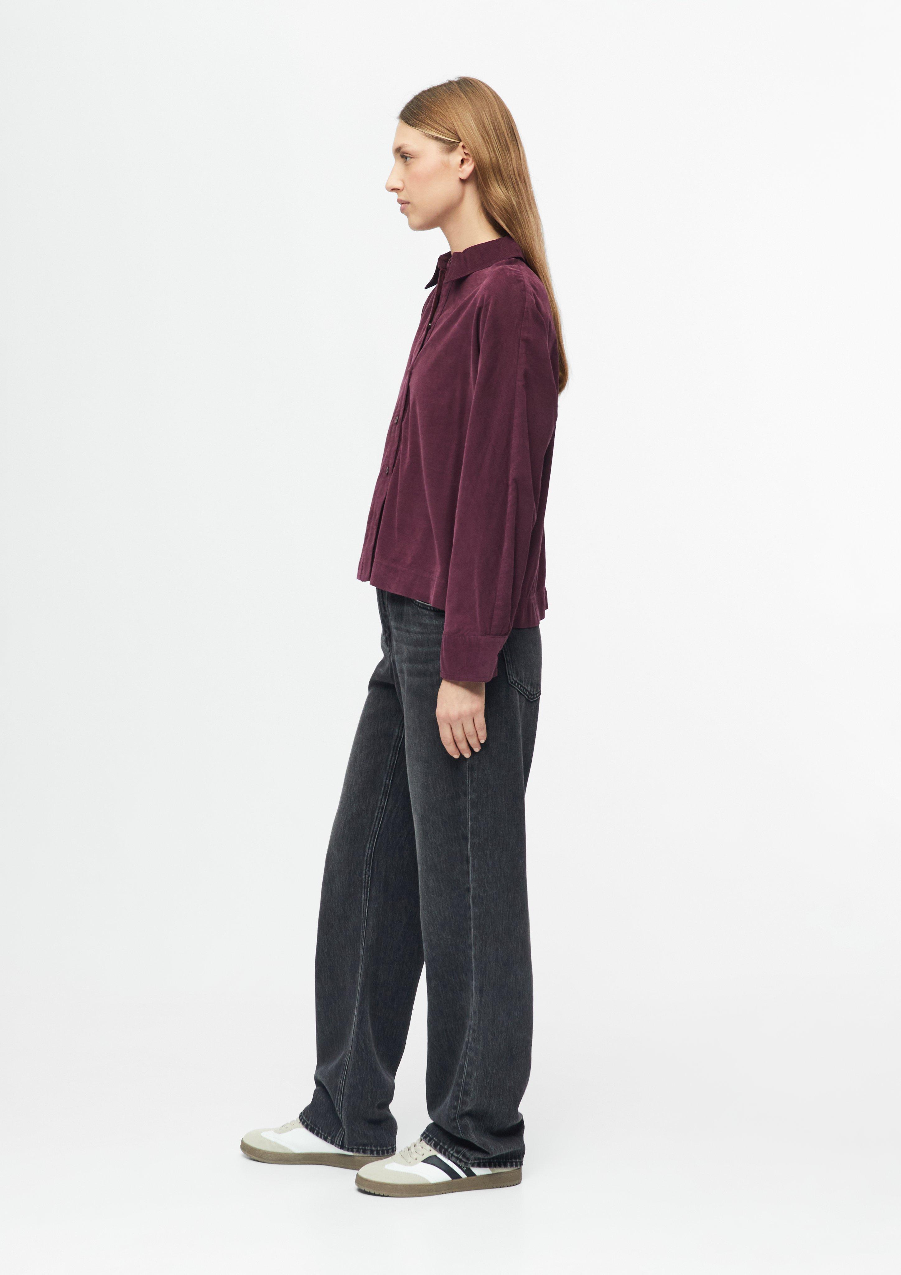 Women Fine-cord blouse with batwing sleeves in a relaxed fit in red by s.Oliver