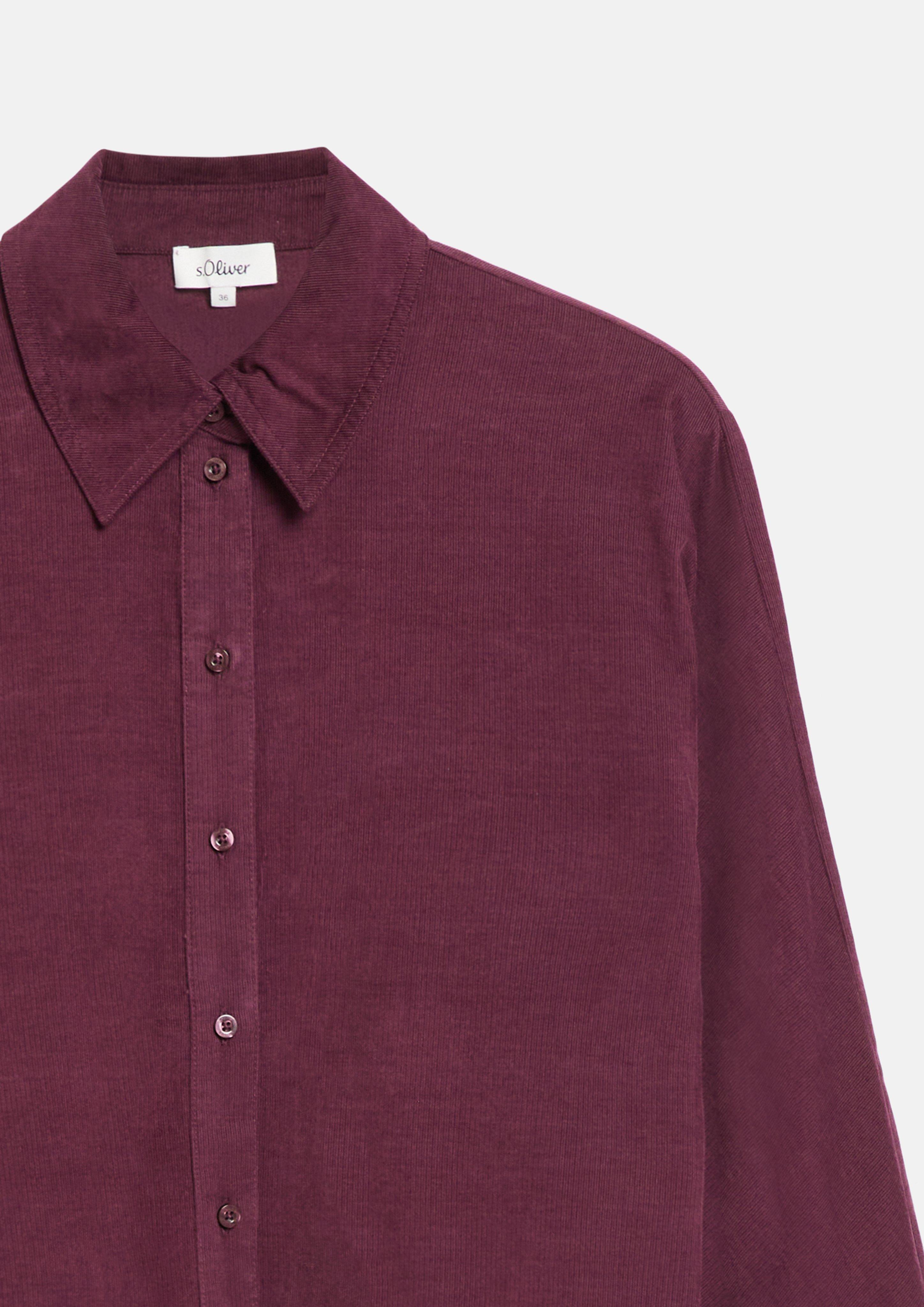 Women Fine-cord blouse with batwing sleeves in a relaxed fit in red by s.Oliver