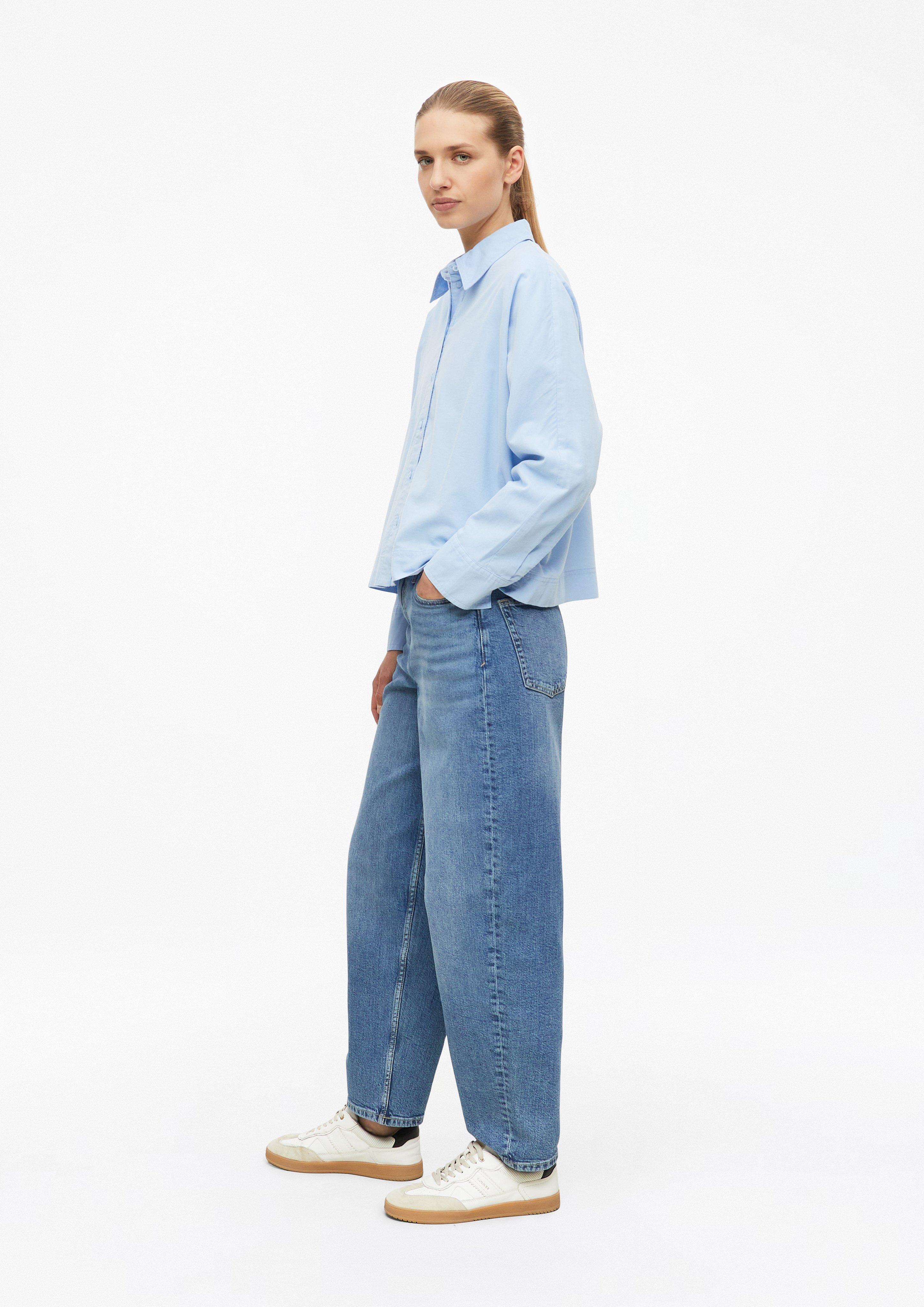 Damen Feincord-Bluse mit Fledermausärmeln im Relaxed Fit in blau von s.Oliver